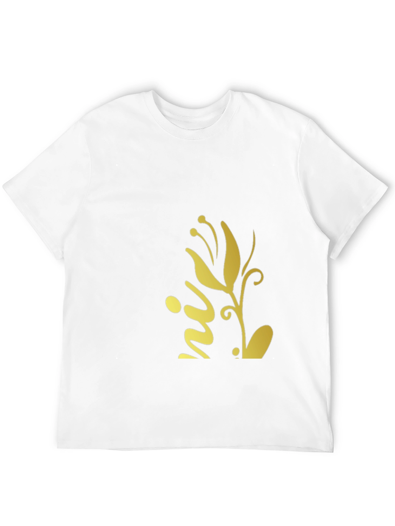 Black T-Shirt with Floral Design