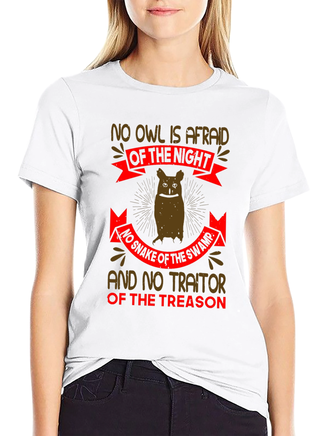 No Owl is Afraid Graphic T-Shirt - Black