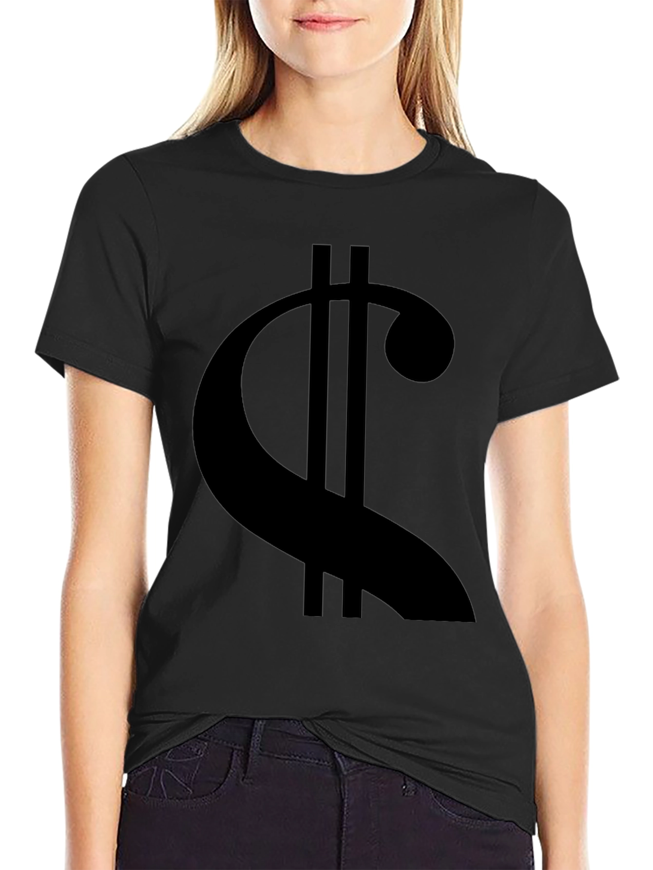 Mens Black Graphic T-Shirt - Music Symbol