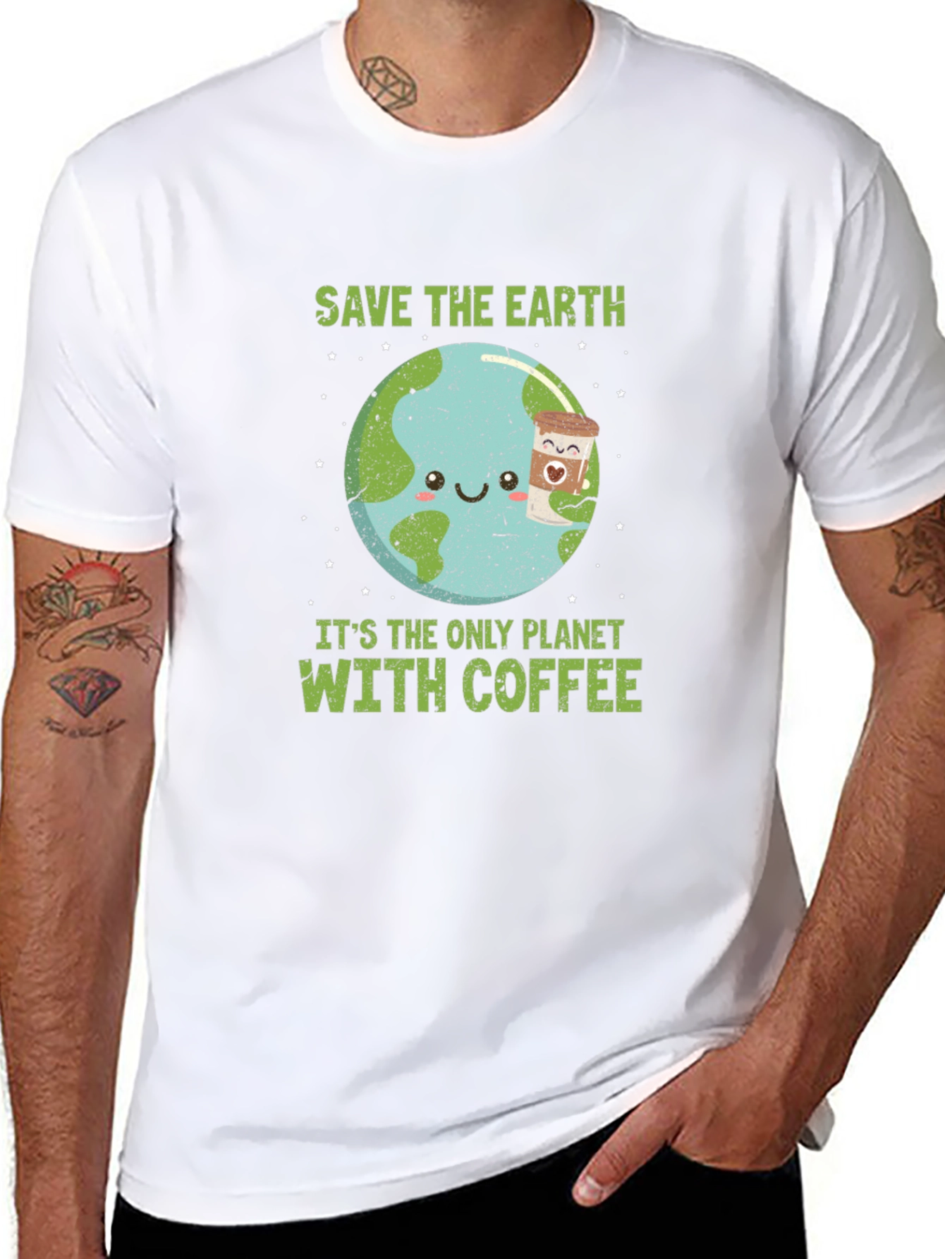 Save Earth Coffee Planet Graphic Tee