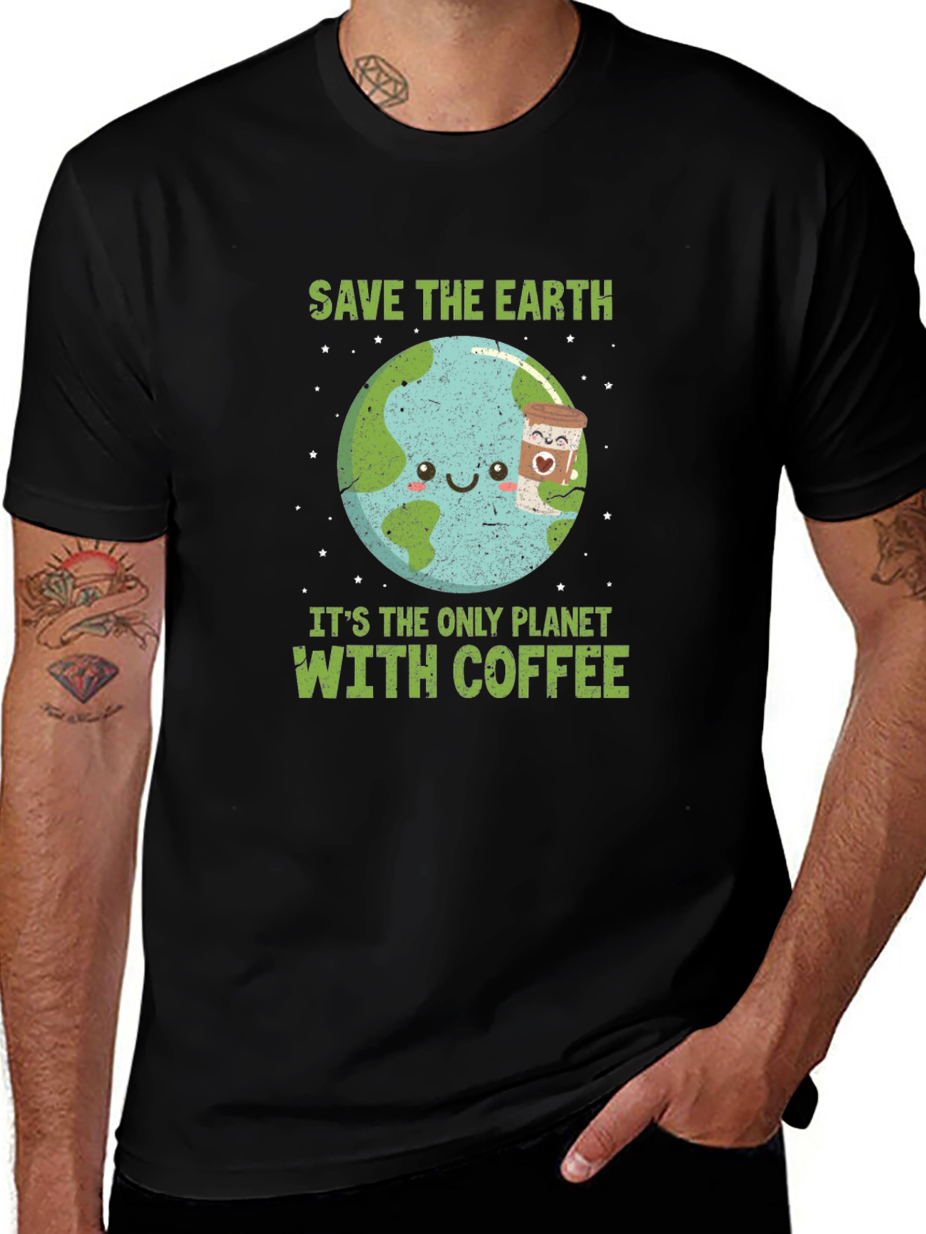 Save Earth Coffee Planet Graphic Tee