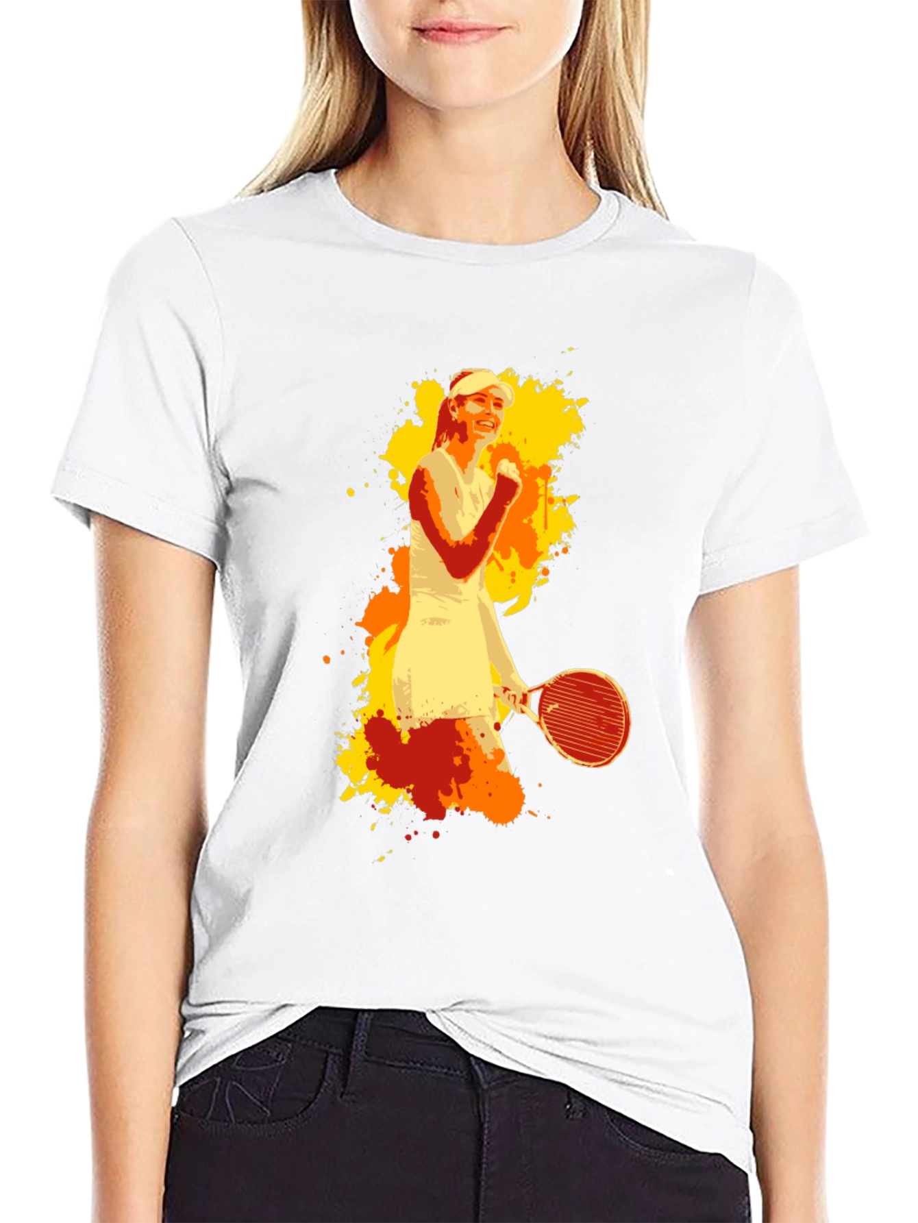 Tennis Player Graphic Tee - Mens Black T-Shirt