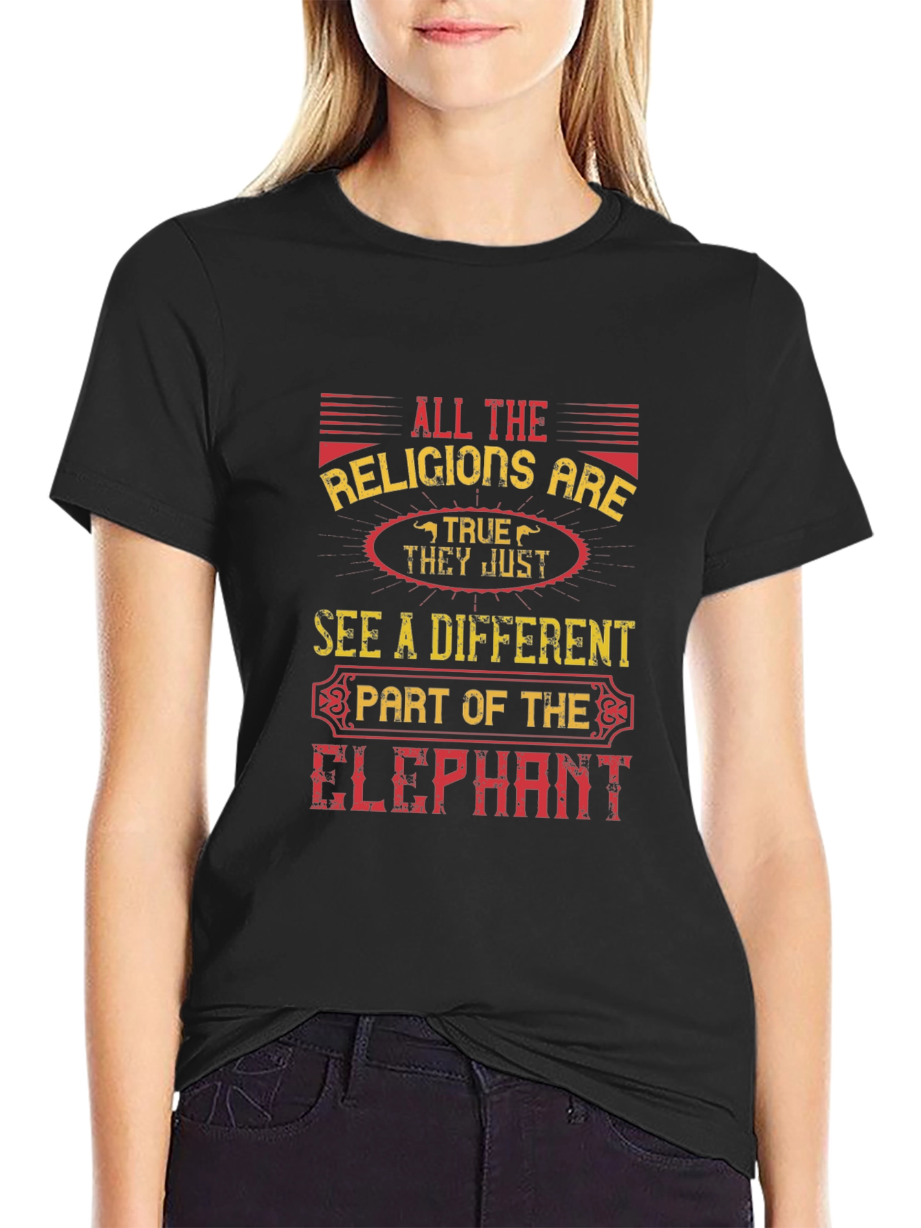 All Religions Elephant Graphic Tee