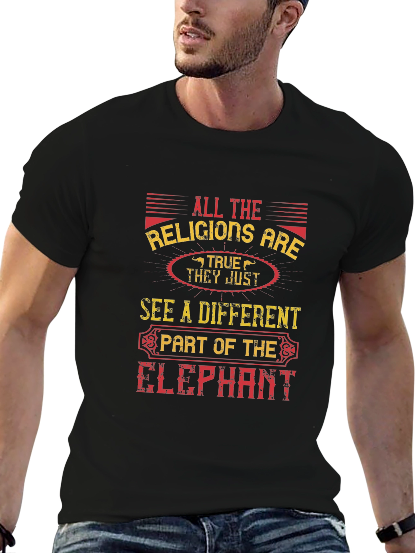 All Religions Elephant Graphic Tee