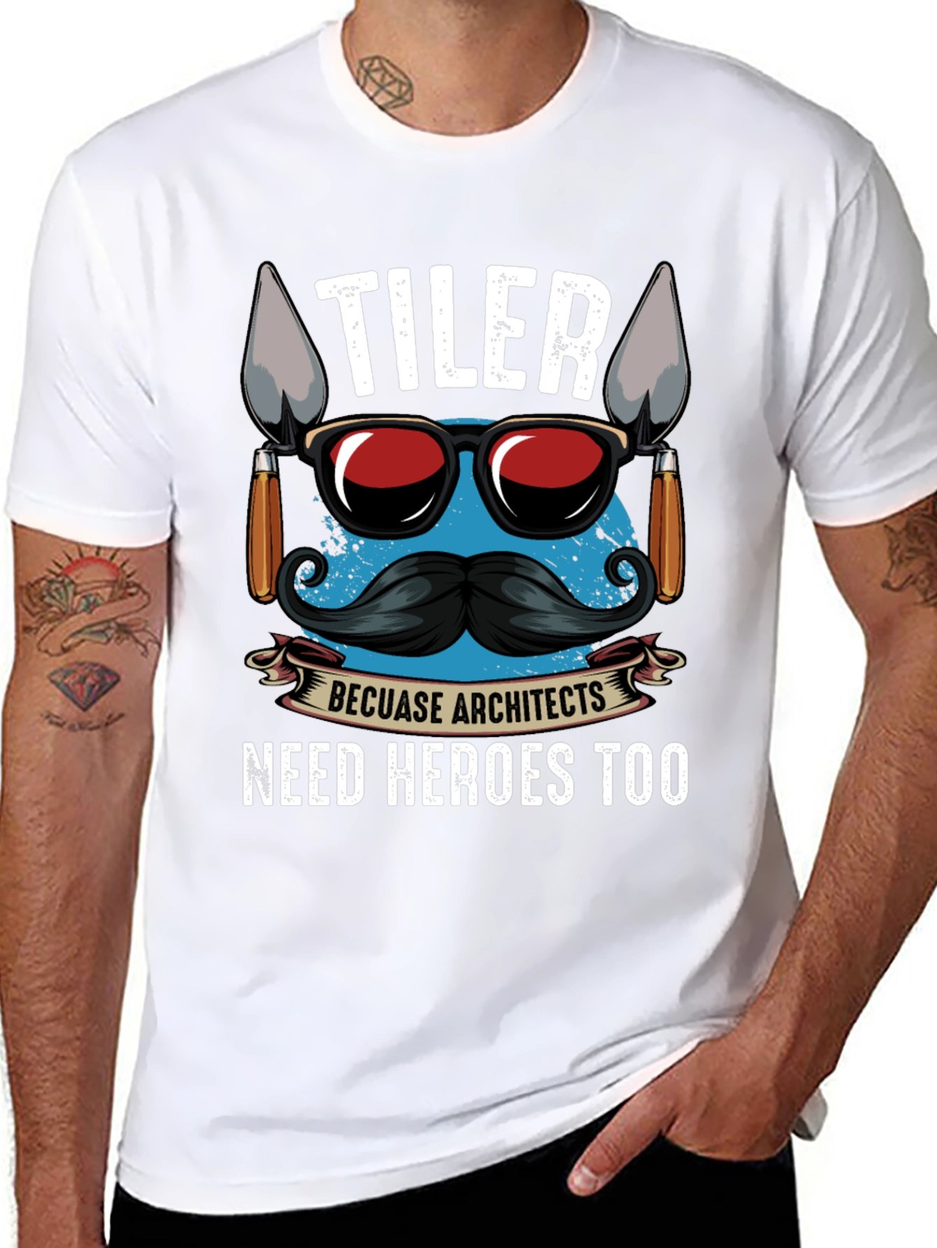 TILER Because Architects Need Heroes Too - Graphic T-Shirt