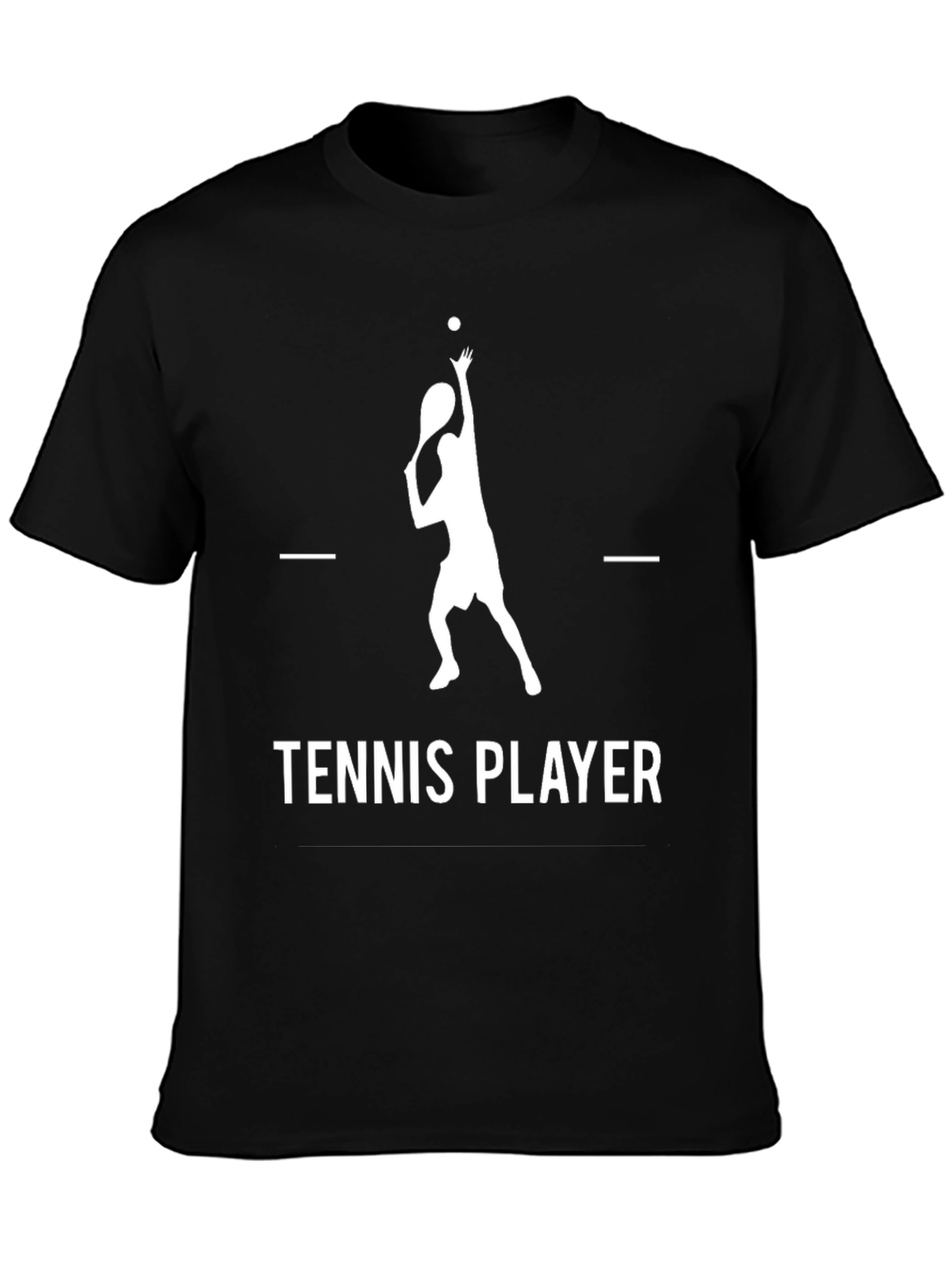 Tennis Player Graphic Tee - Black Cotton Shirt