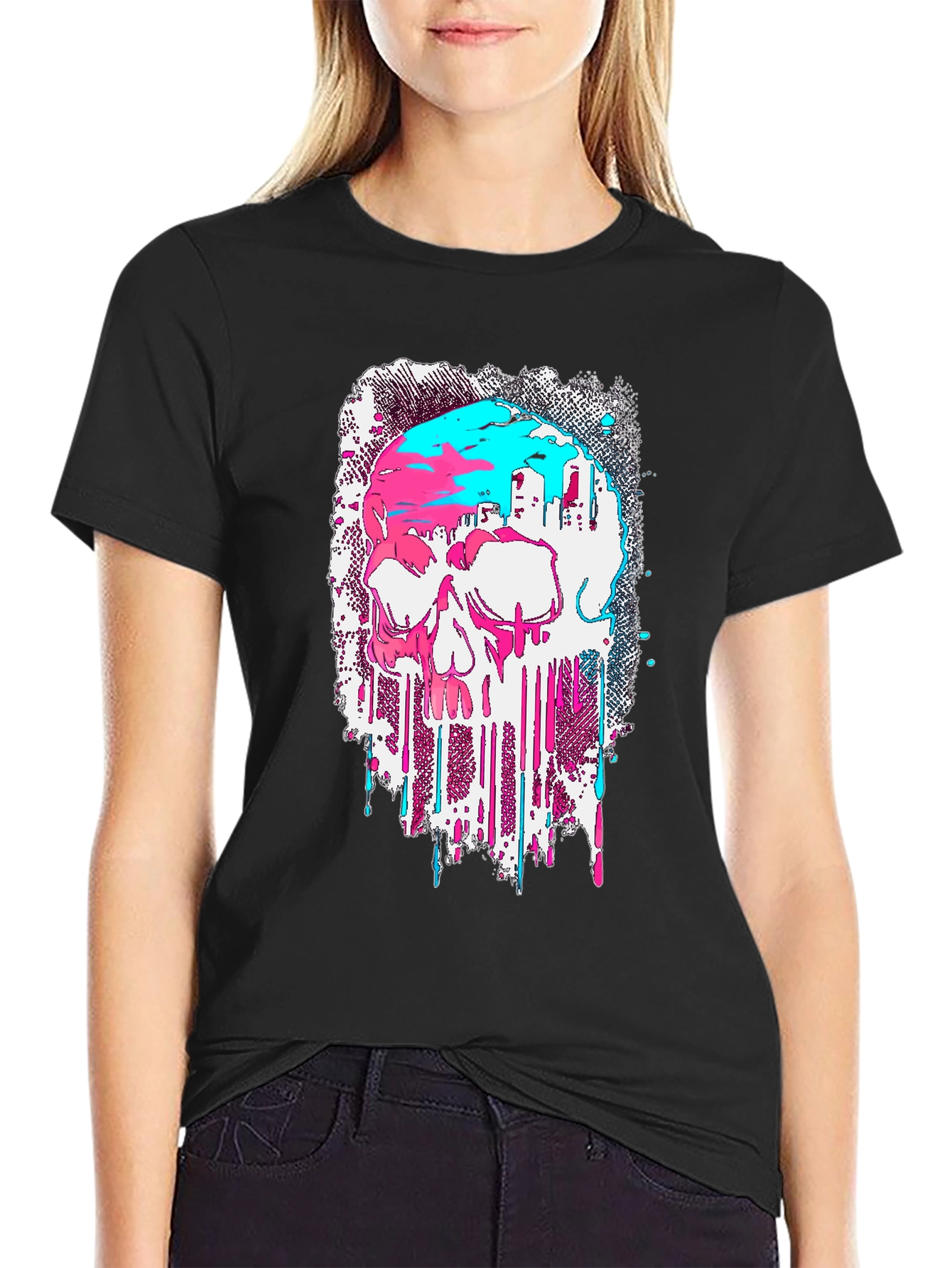 Skull Graphic T-Shirt - Modern Drip Design