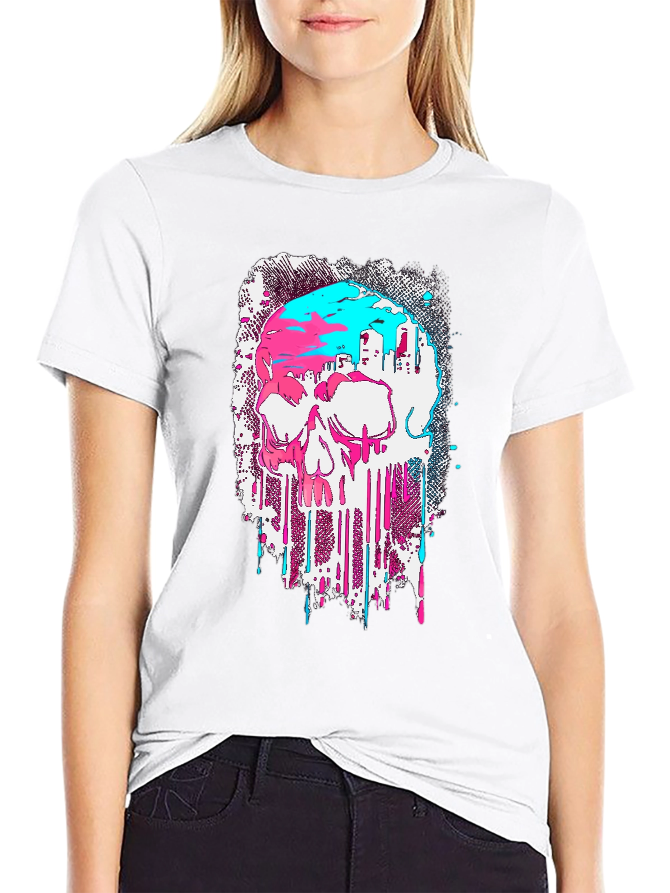 Skull Graphic T-Shirt - Modern Drip Design
