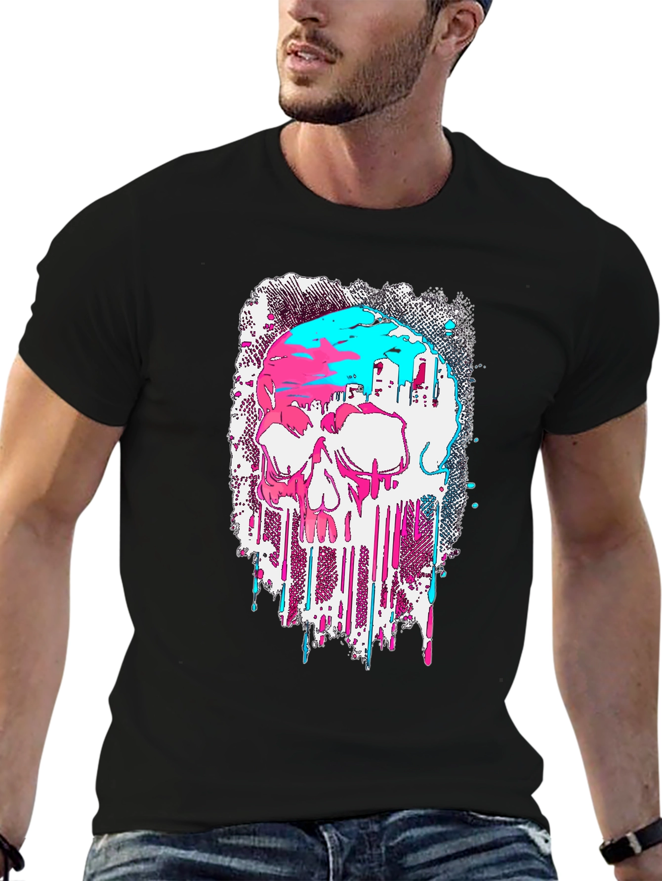 Skull Graphic T-Shirt - Modern Drip Design
