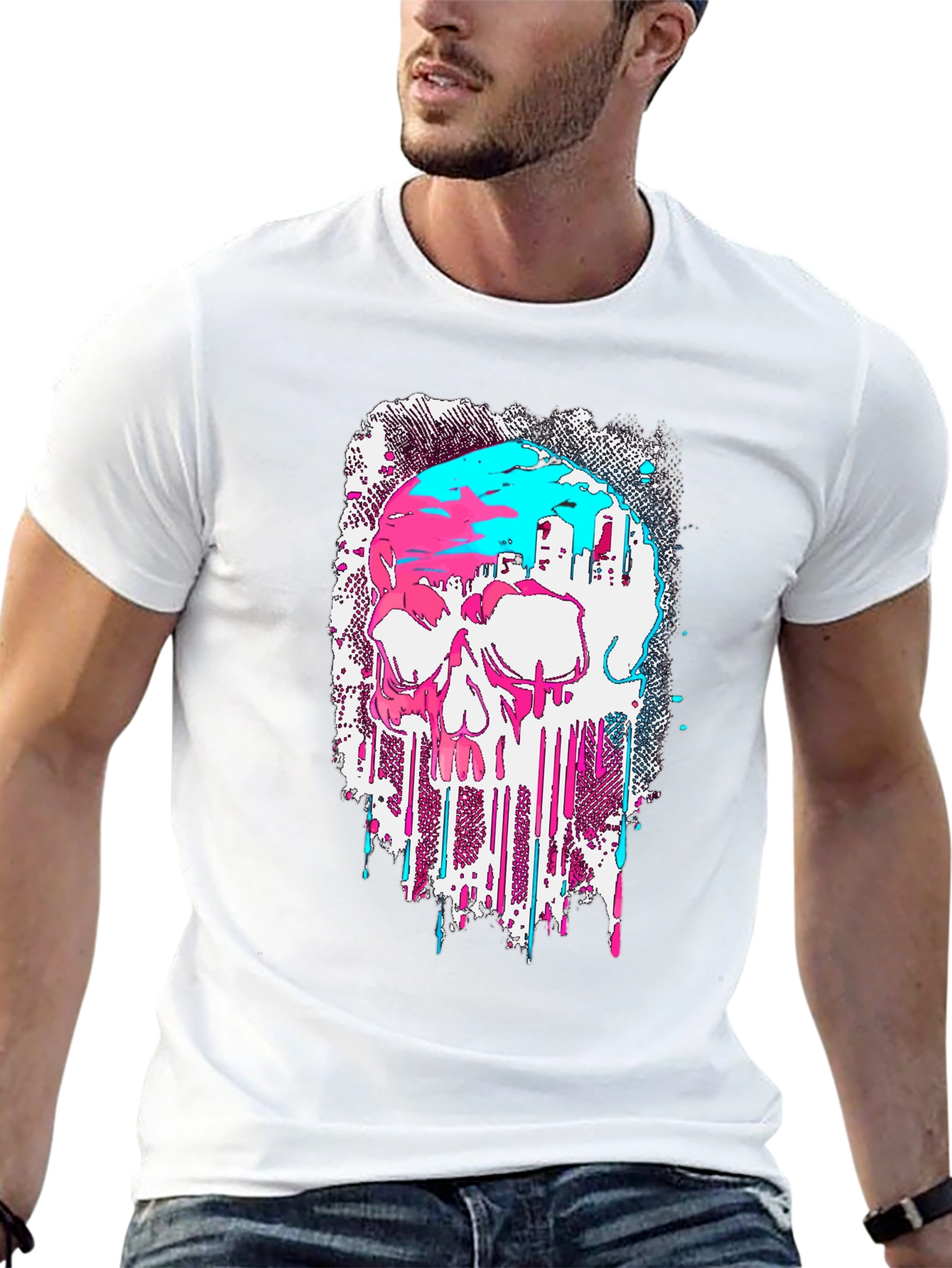 Skull Graphic T-Shirt - Modern Drip Design