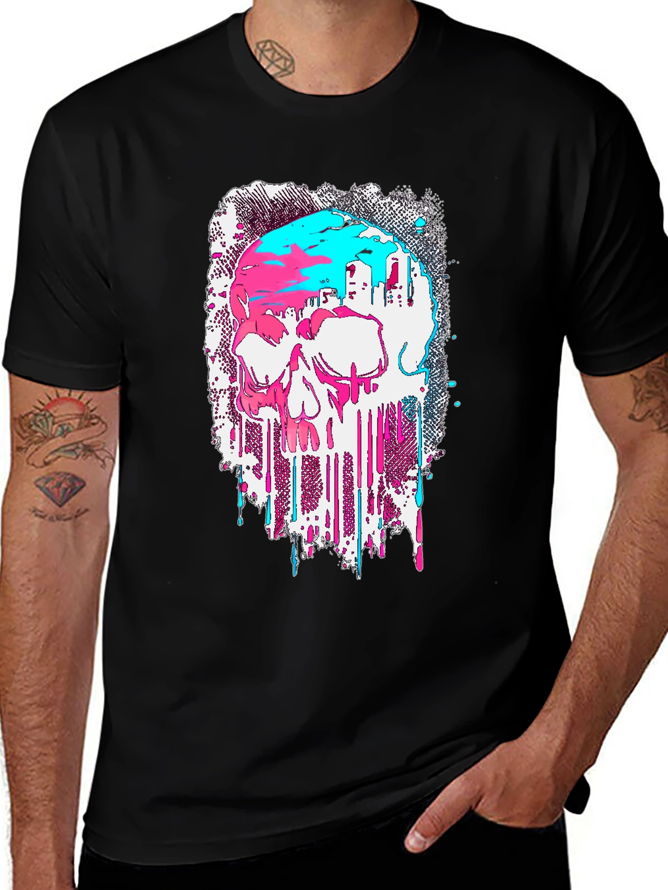 Skull Graphic T-Shirt - Modern Drip Design