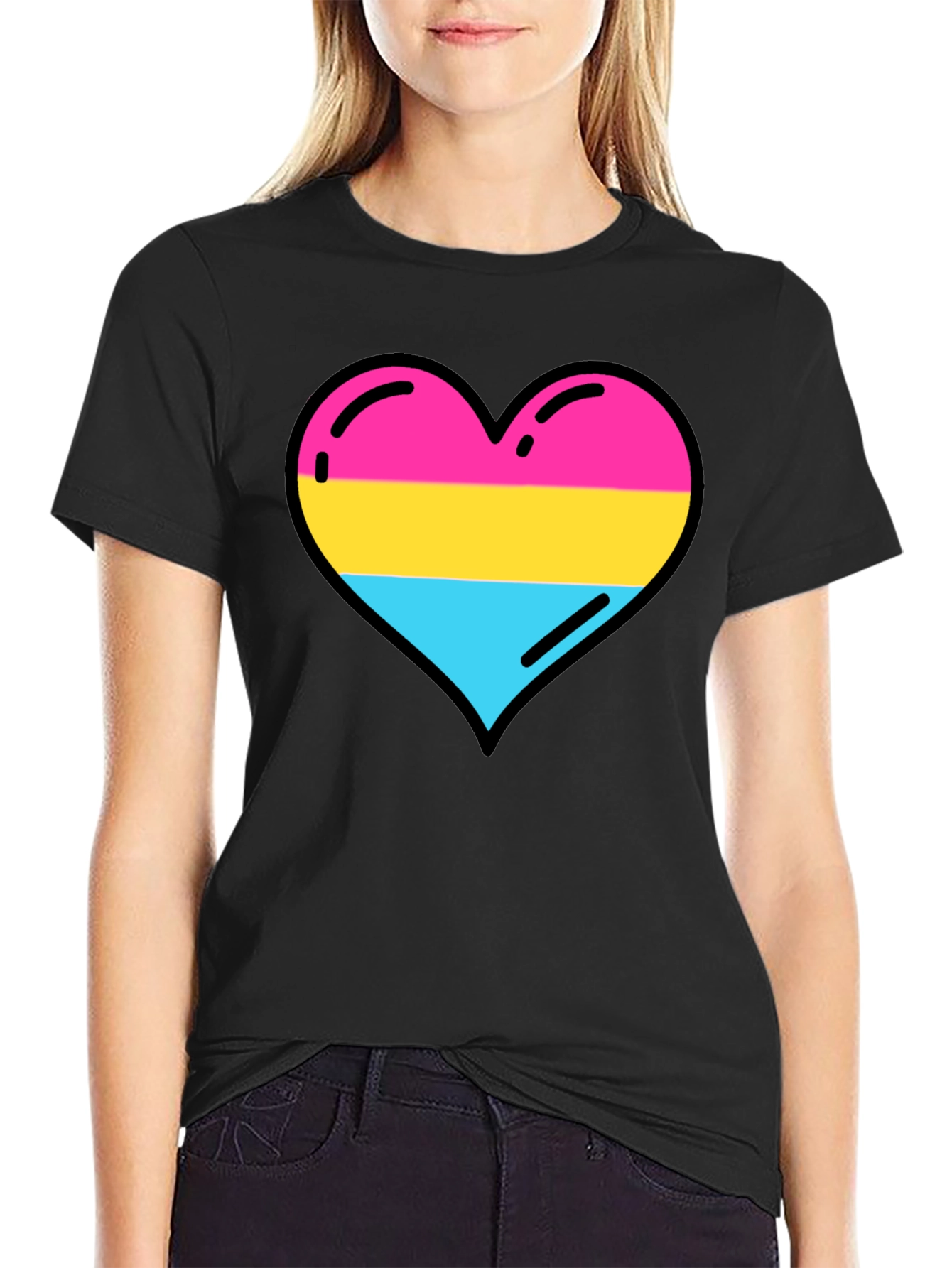 Pansexual Pride Heart Tee - LGBTQ+ Love