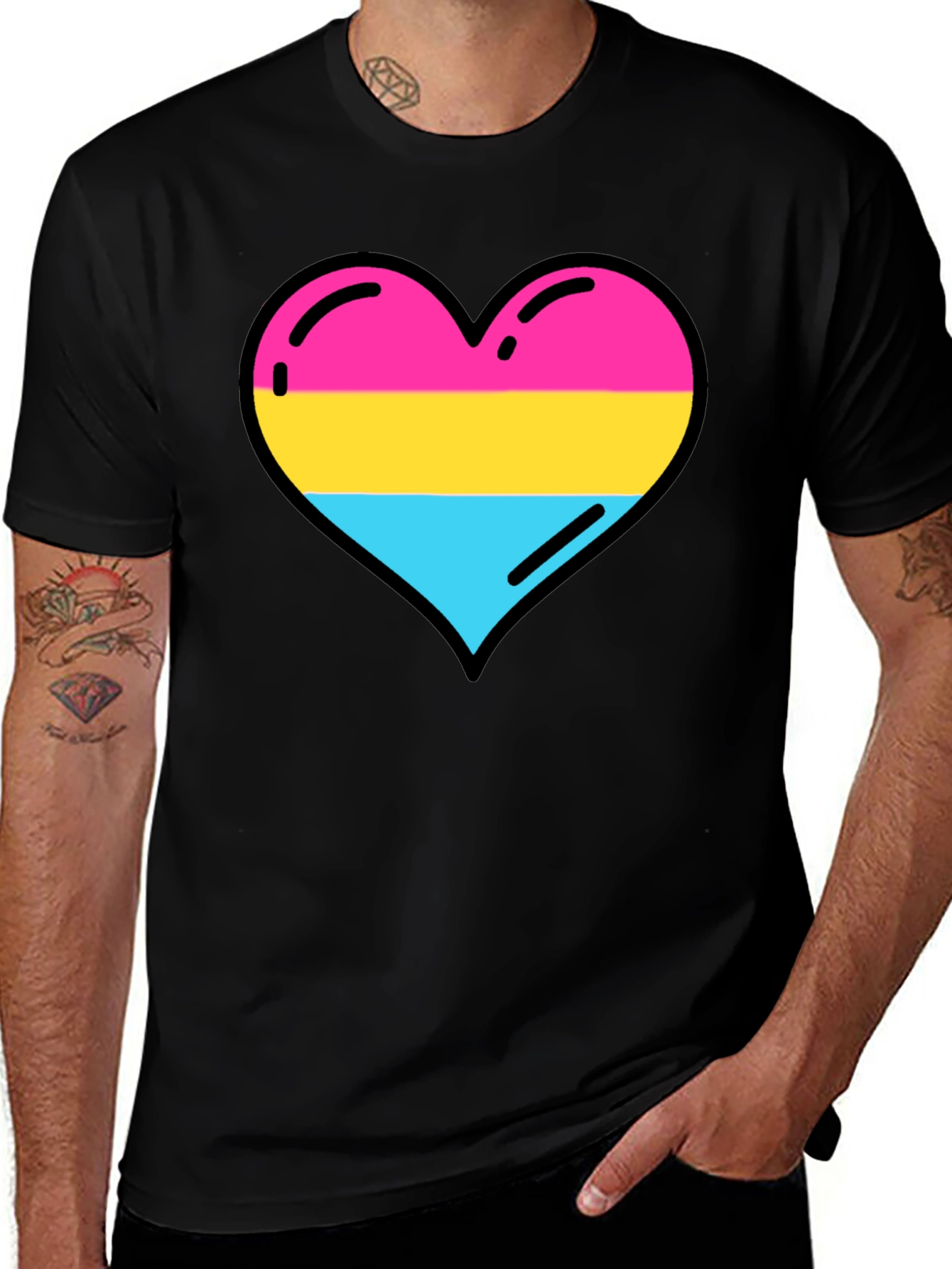 Pansexual Pride Heart Tee - LGBTQ+ Love