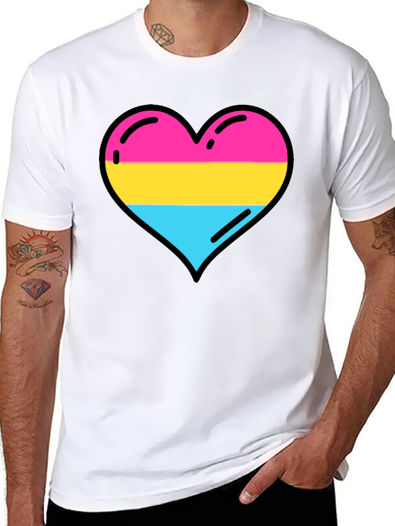Pansexual Pride Heart Tee - LGBTQ+ Love