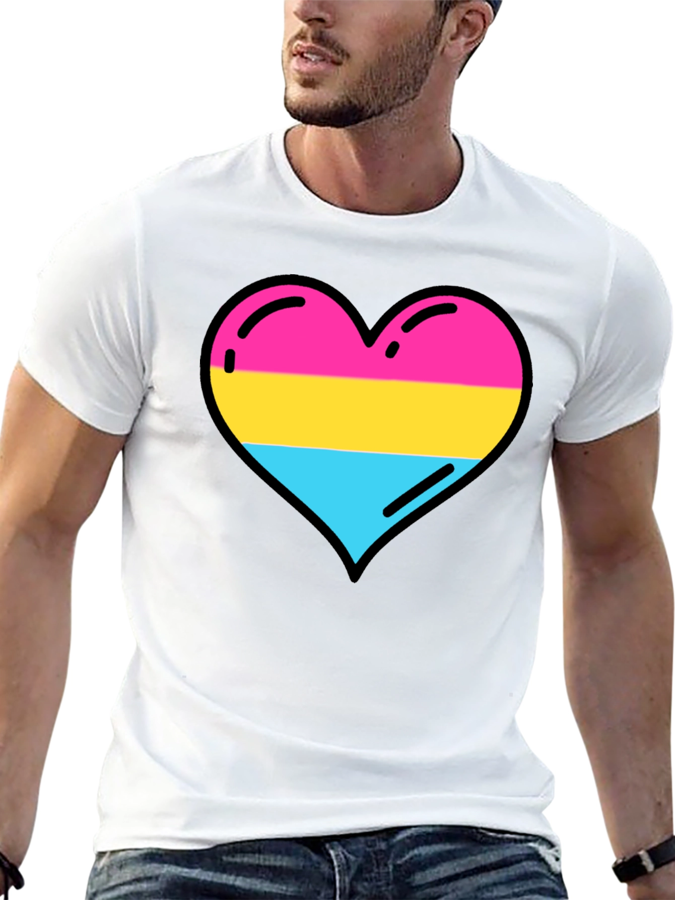 Pansexual Pride Heart Tee - LGBTQ+ Love