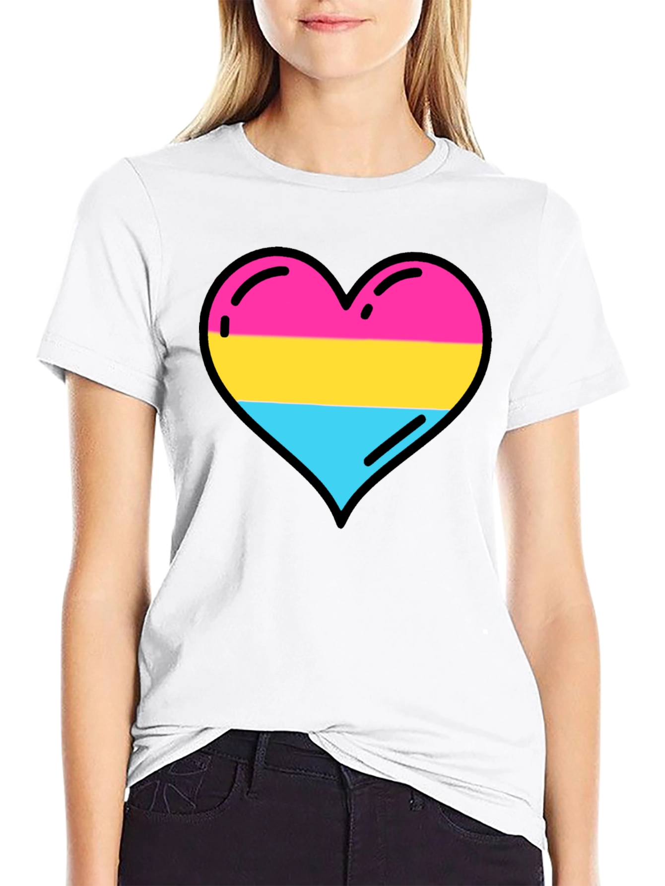 Pansexual Pride Heart Tee - LGBTQ+ Love