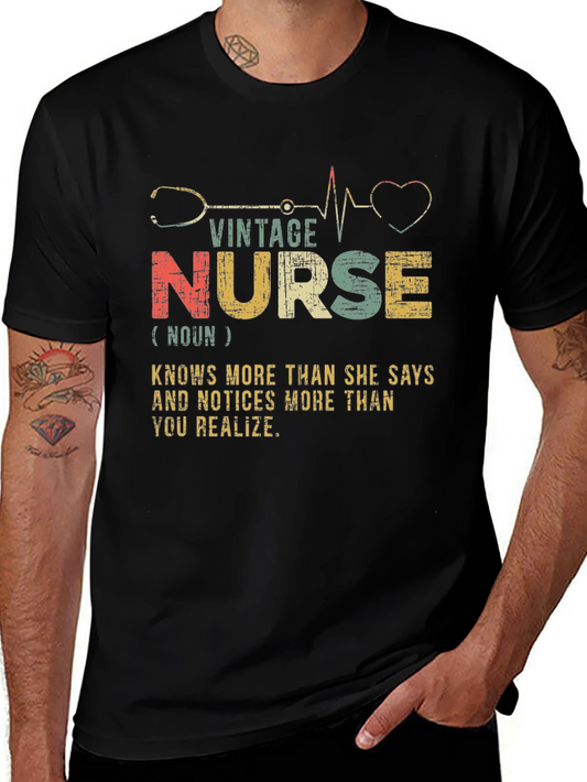 Vintage Nurse T-Shirt - Knows More Than She Says!