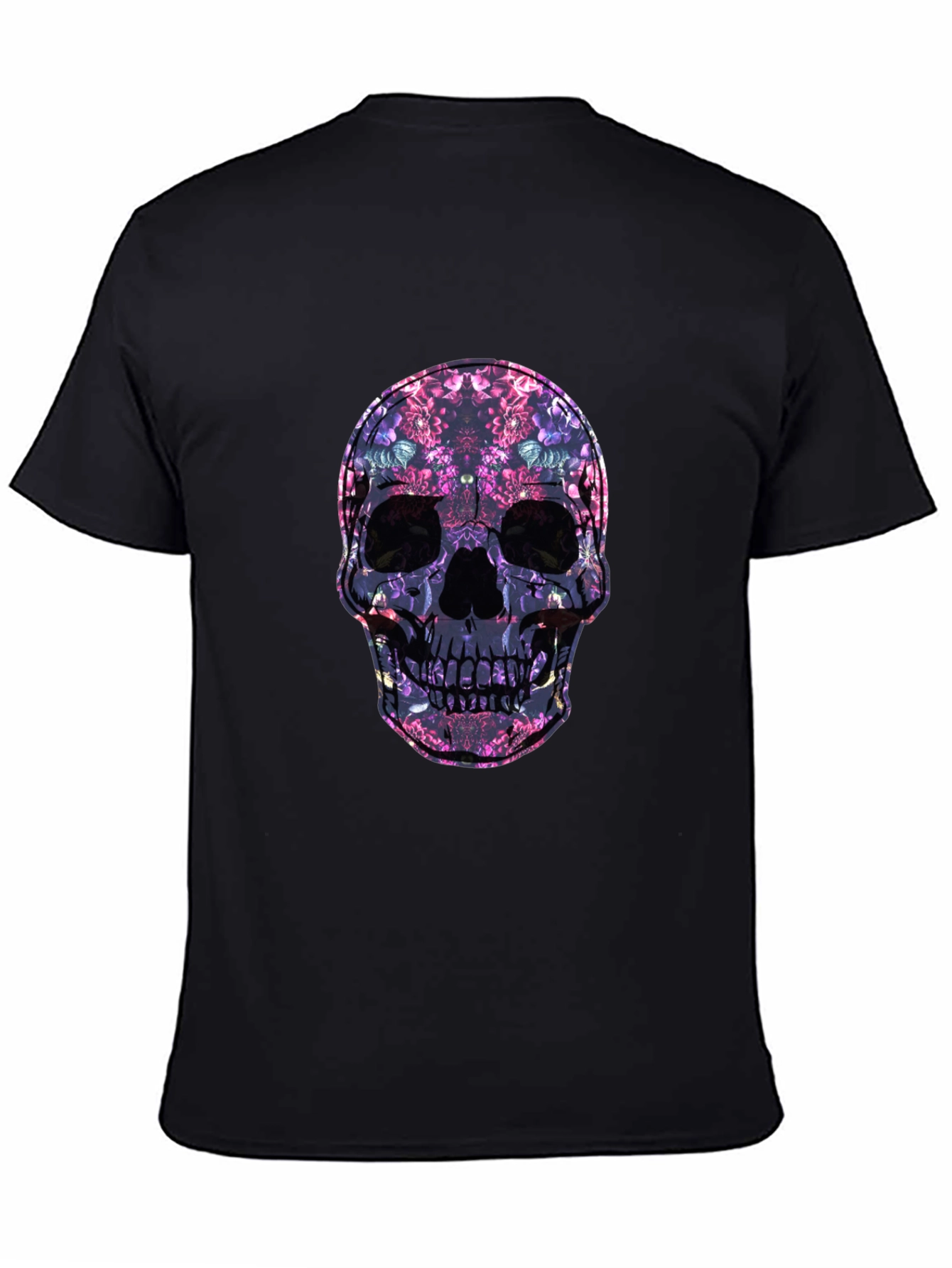 Floral Skull Graphic Print Tee