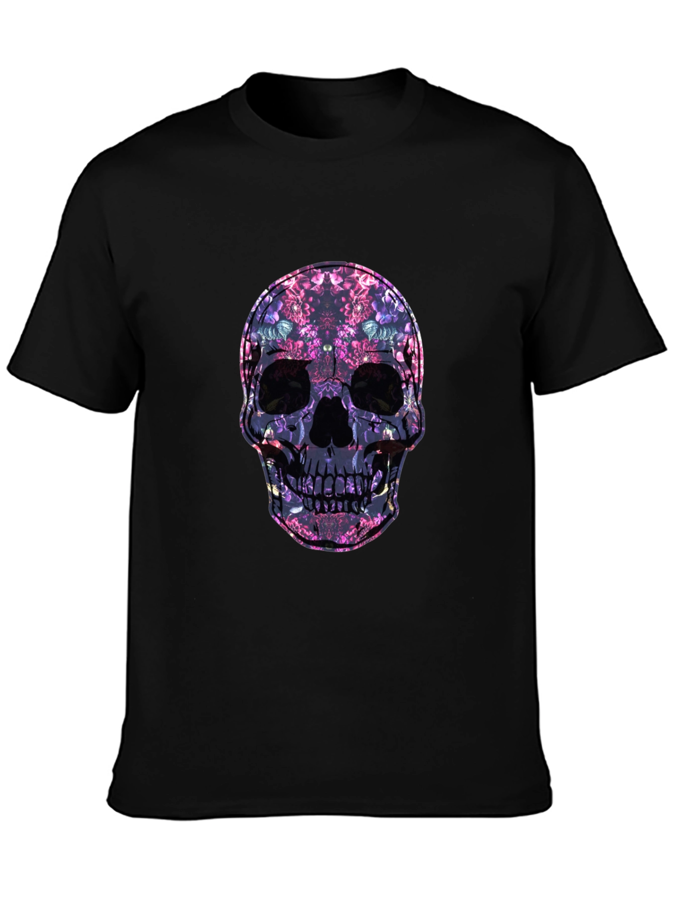 Floral Skull Graphic Print Tee
