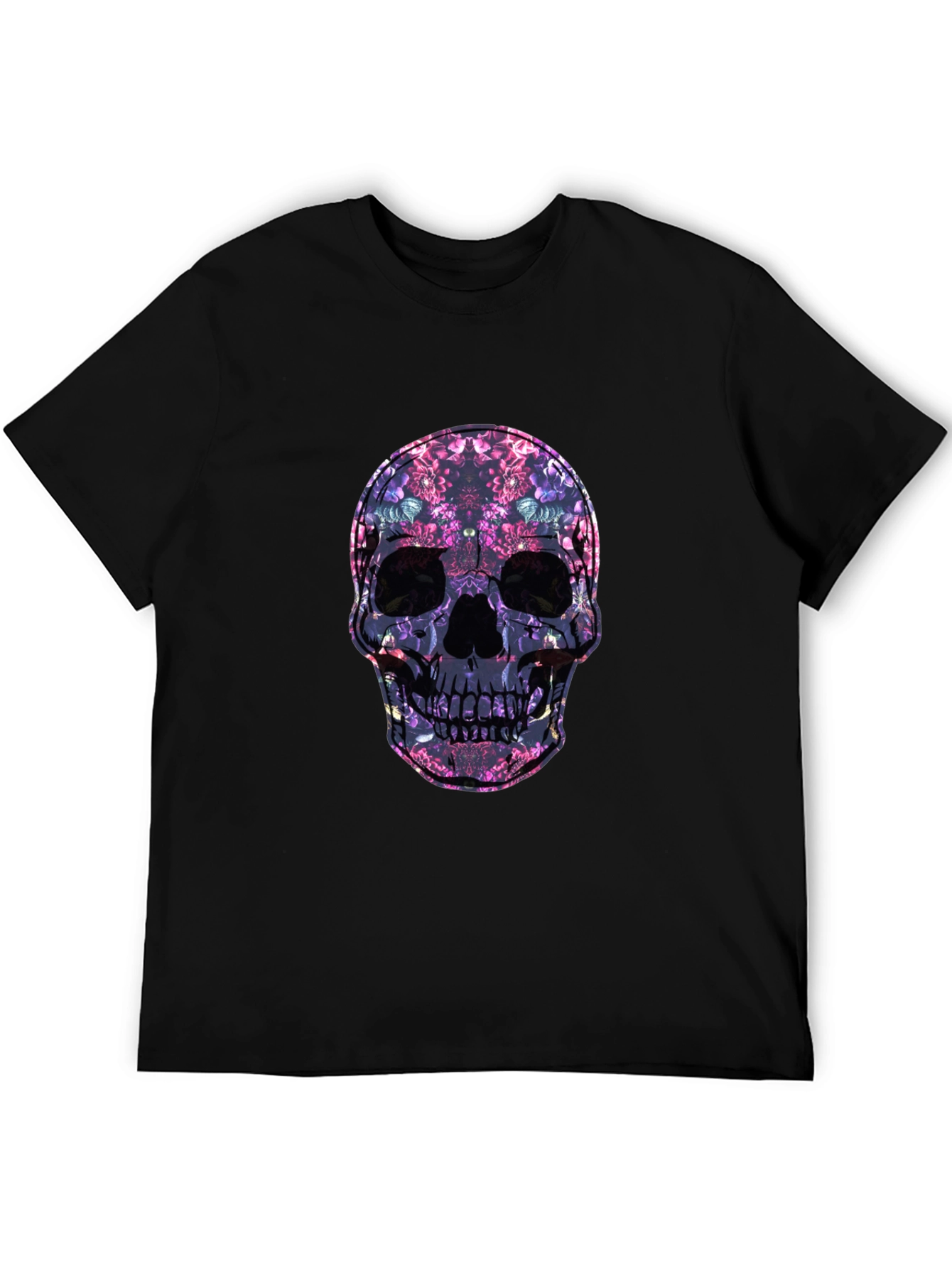 Floral Skull Graphic Print Tee
