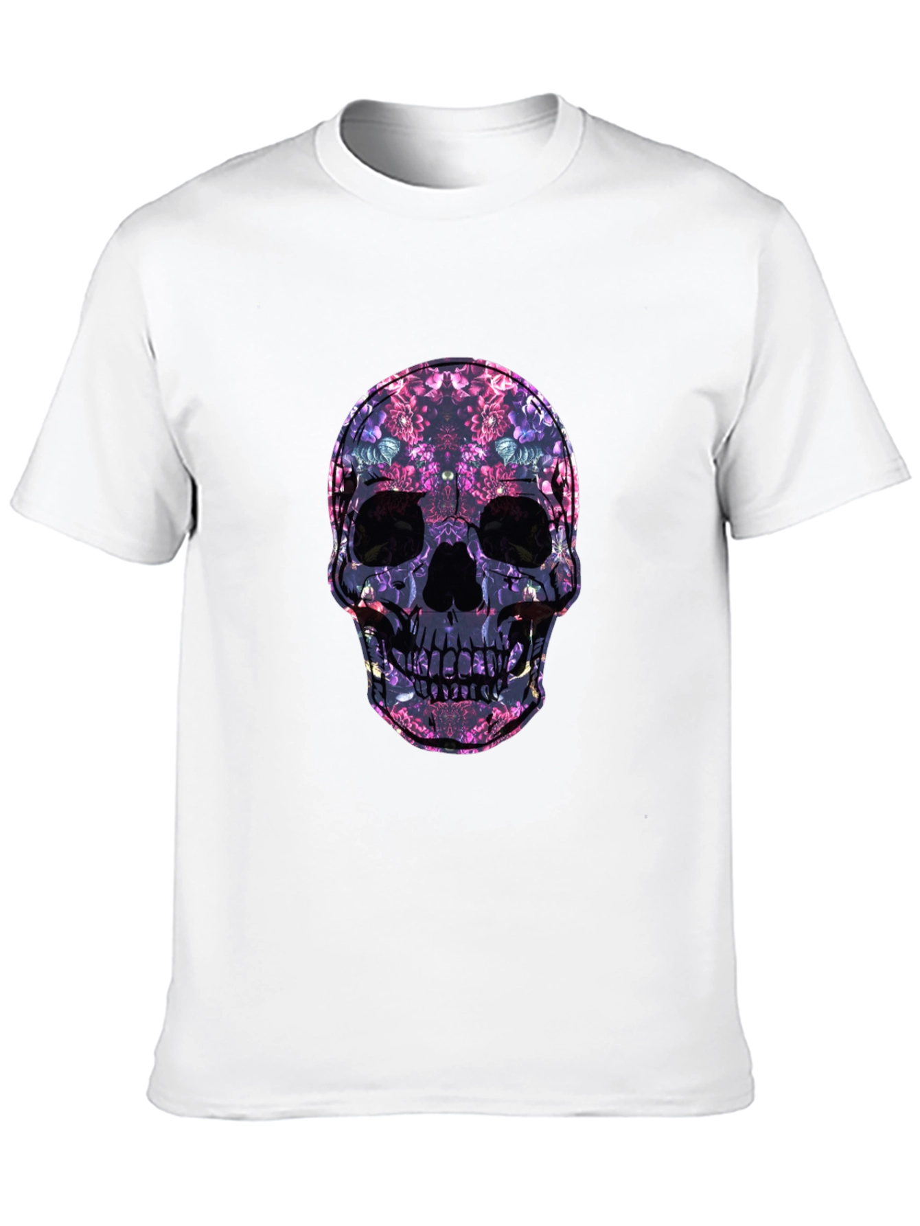 Floral Skull Graphic Print Tee