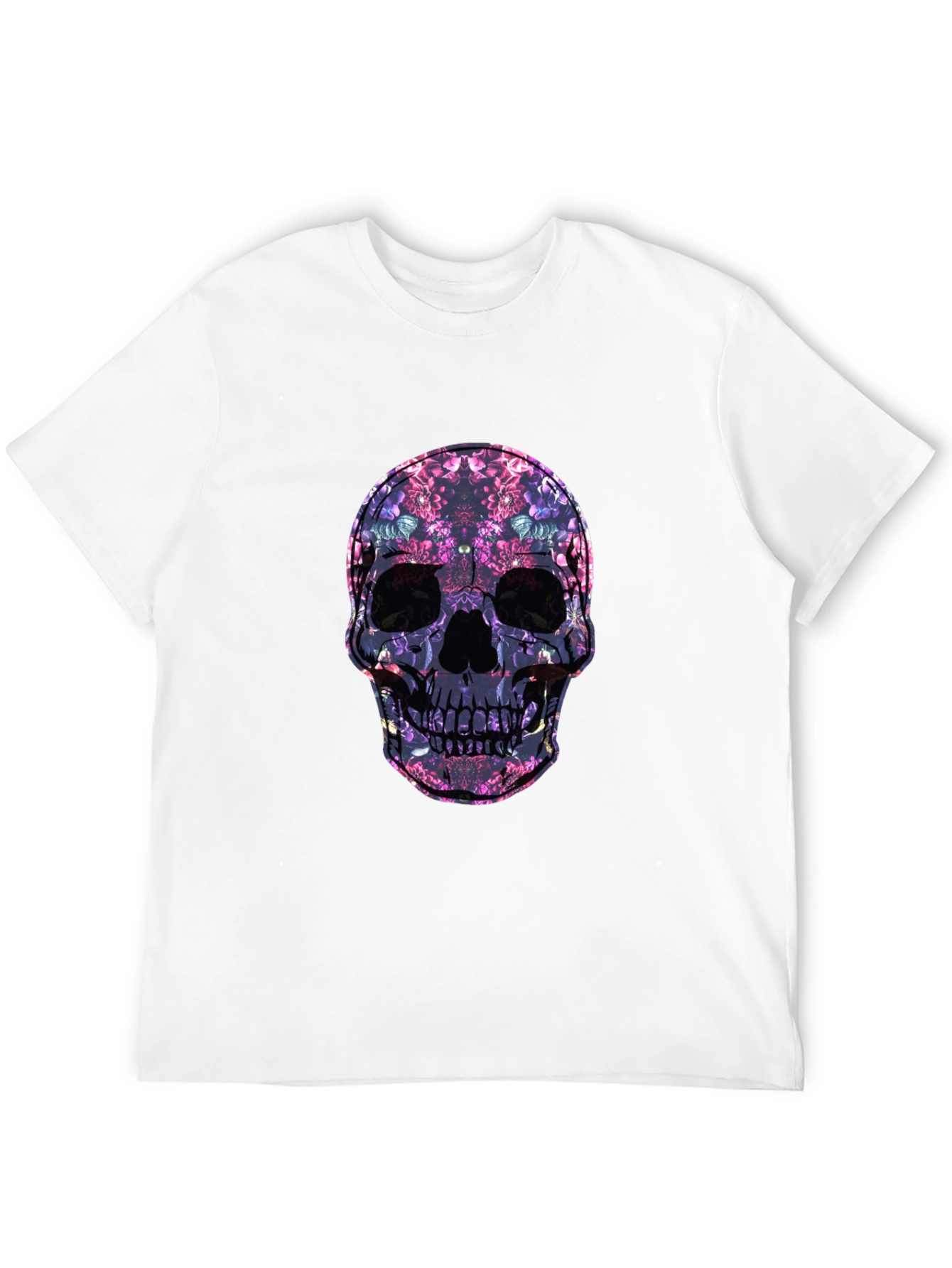 Floral Skull Graphic Print Tee