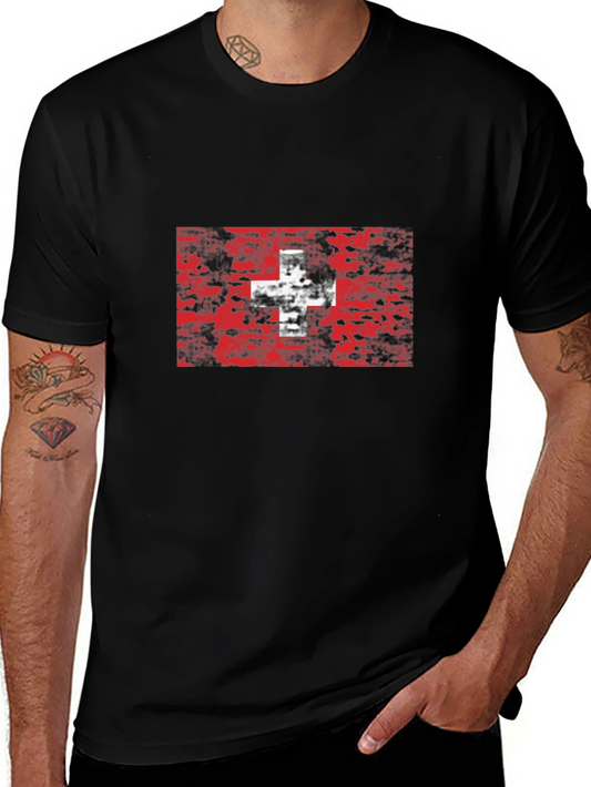 Swiss Flag Grunge Style T-Shirt