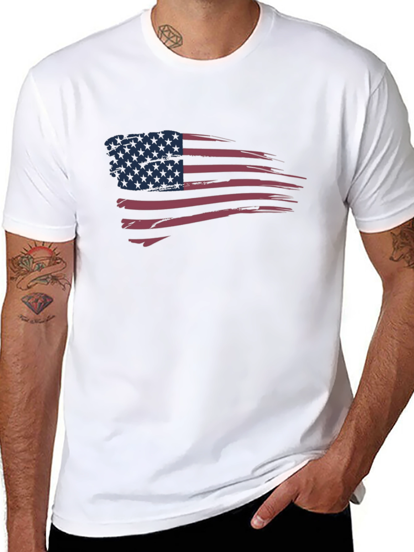 Distressed American Flag Graphic T-Shirt