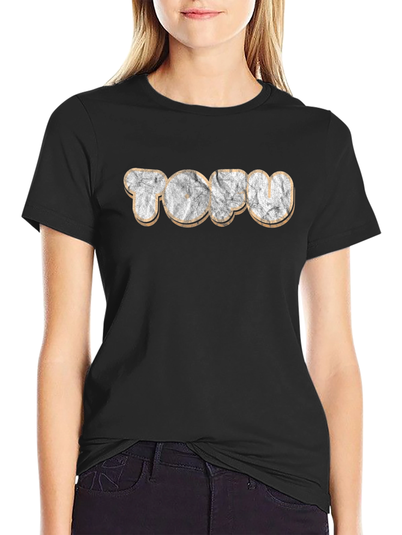 Retro Tofu Graphic Tee - Unisex Black T-Shirt