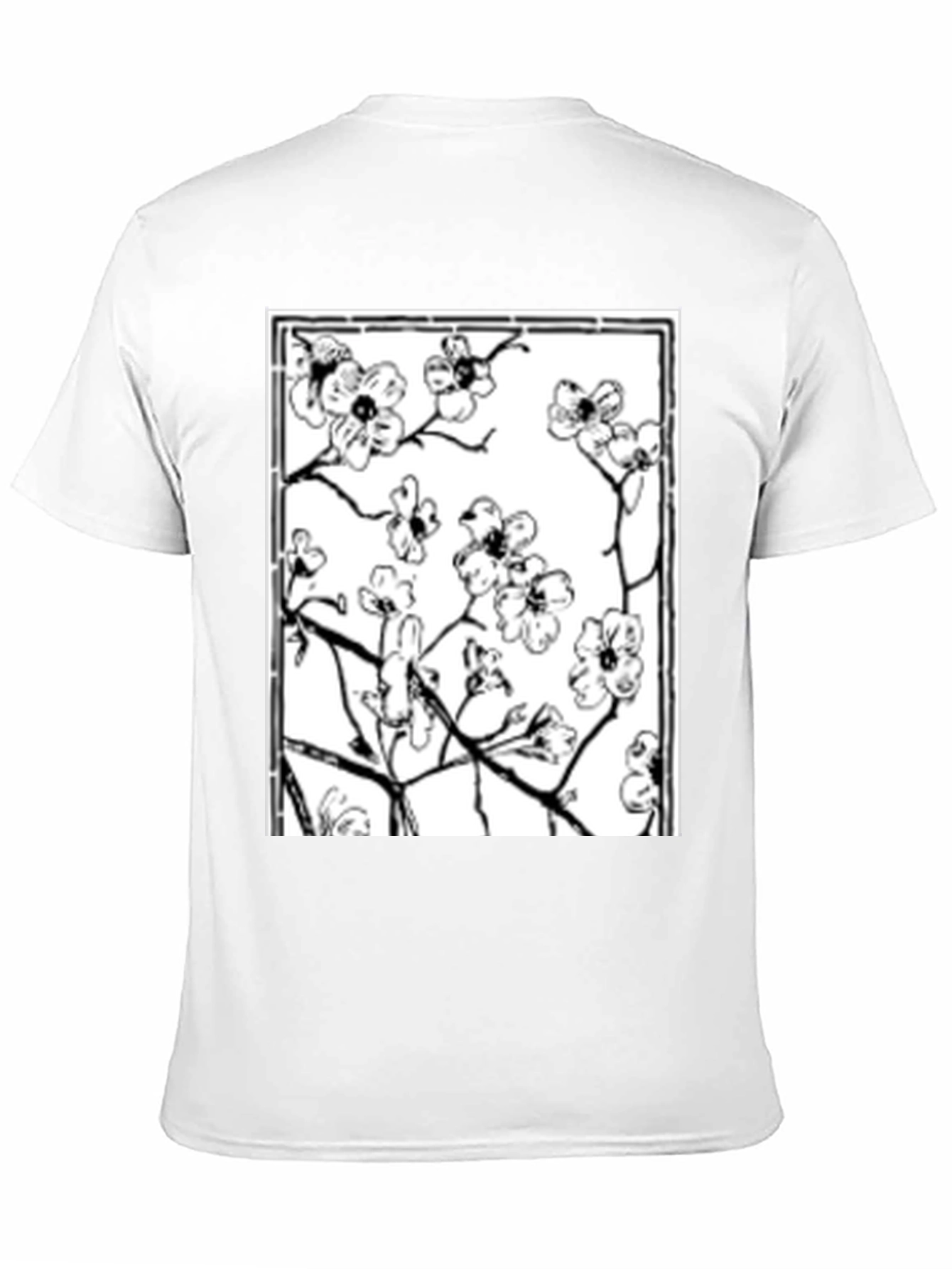 Floral Graphic Tee - Black Cotton Shirt