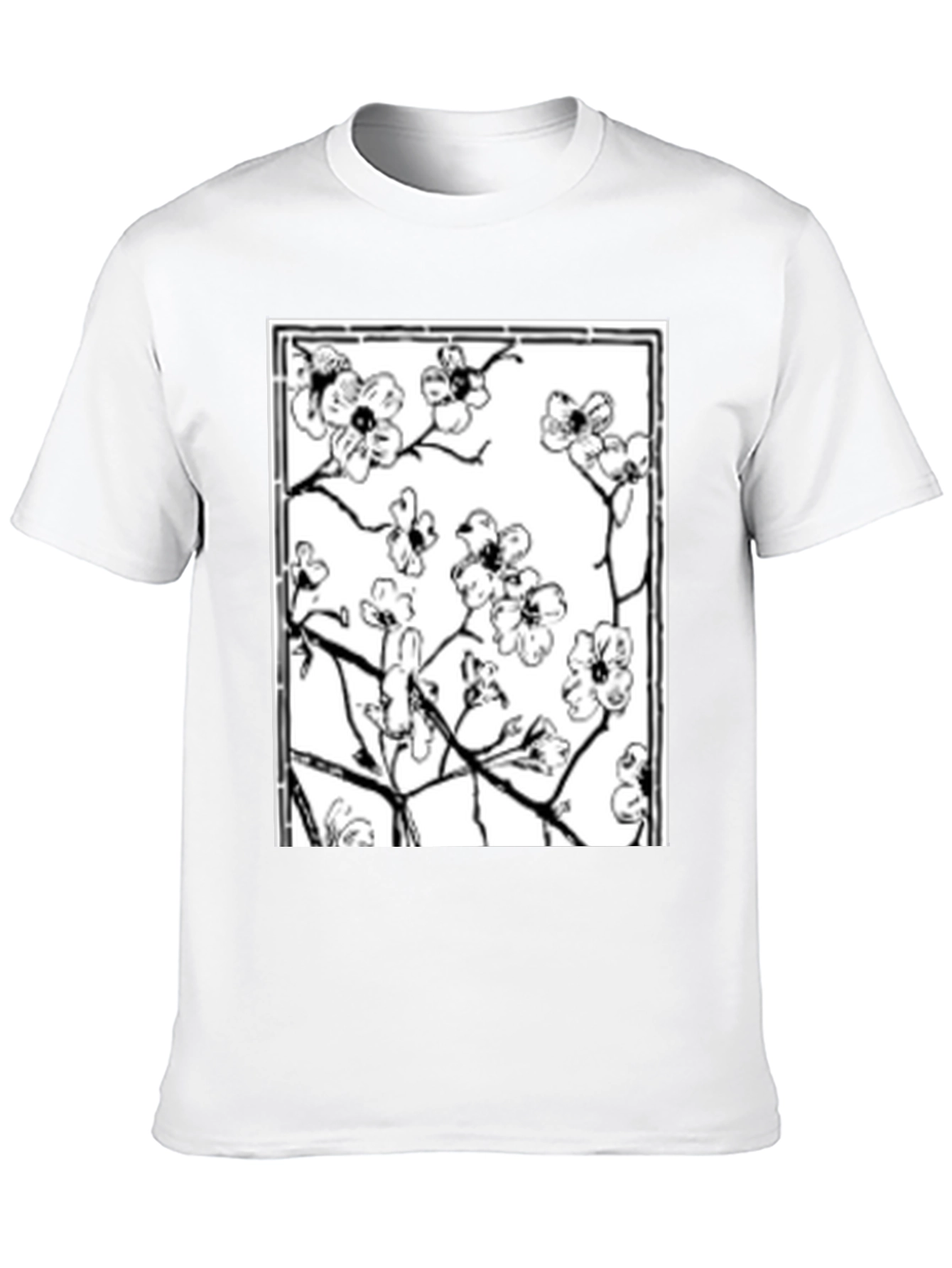 Floral Graphic Tee - Black Cotton Shirt
