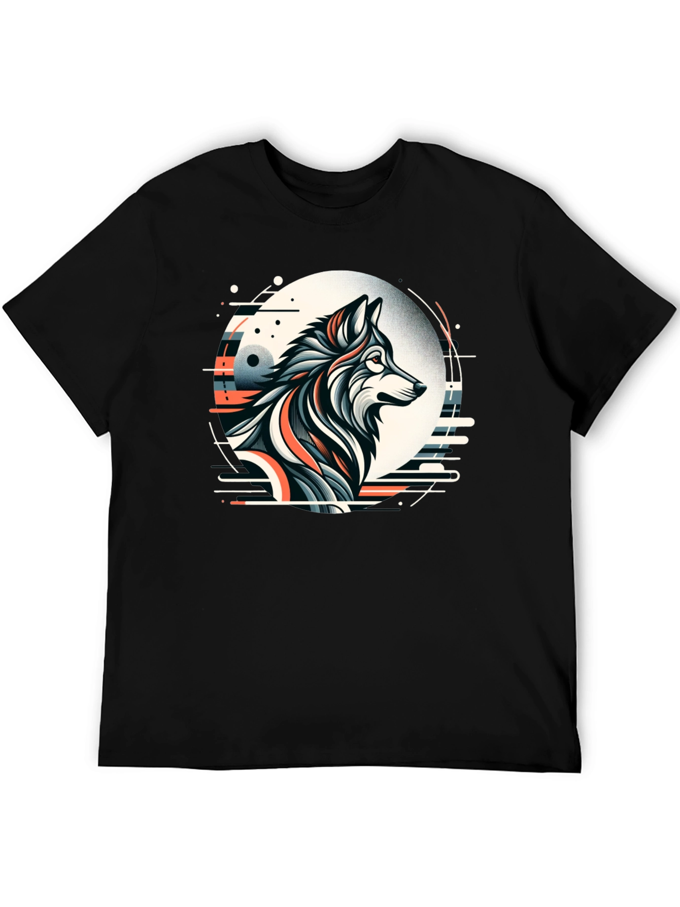 Abstract Wolf Graphic Tee - Cool Art Design T-Shirt