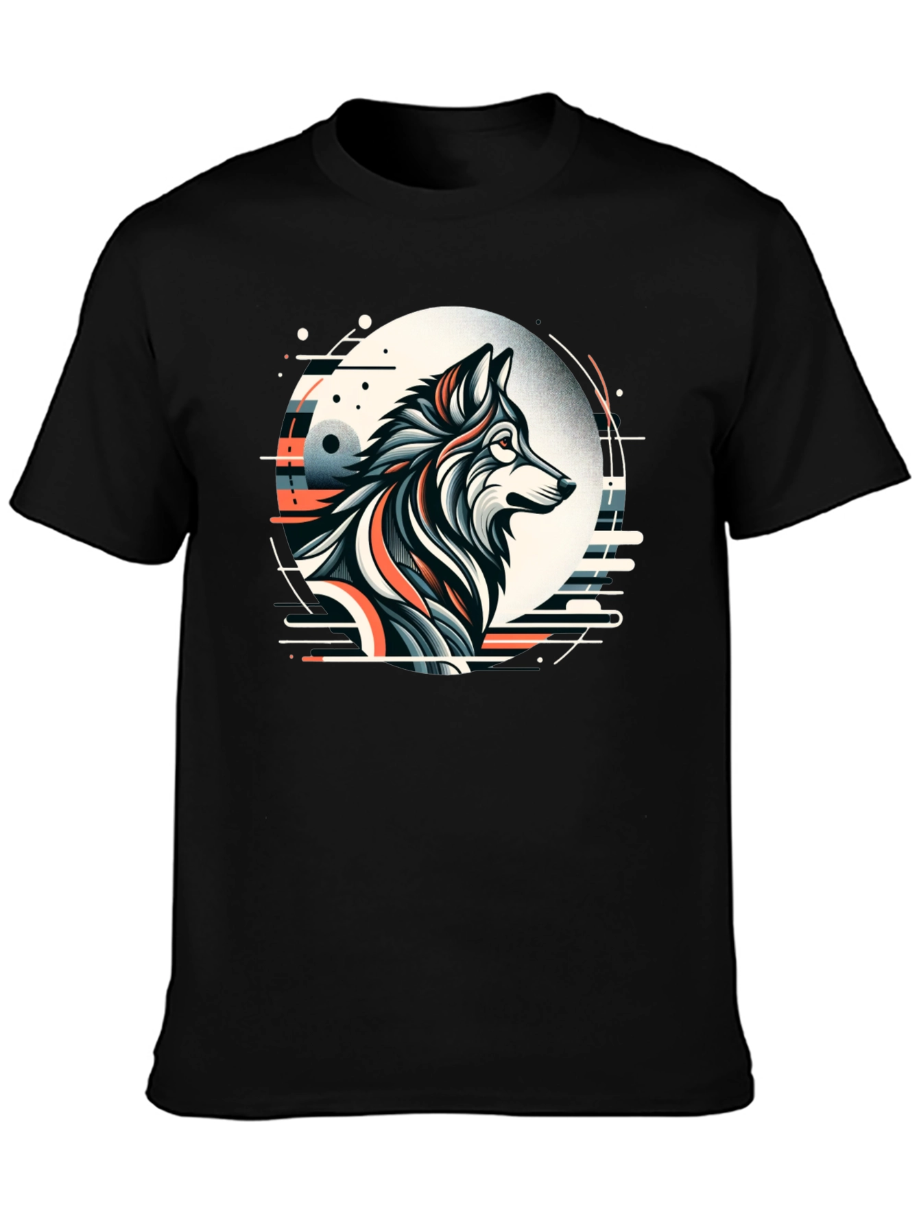 Abstract Wolf Graphic Tee - Cool Art Design T-Shirt