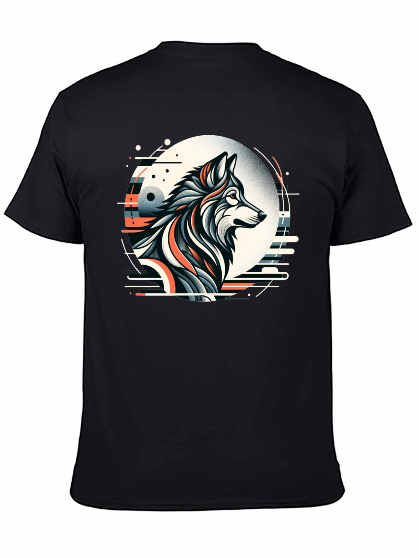 Abstract Wolf Graphic Tee - Cool Art Design T-Shirt