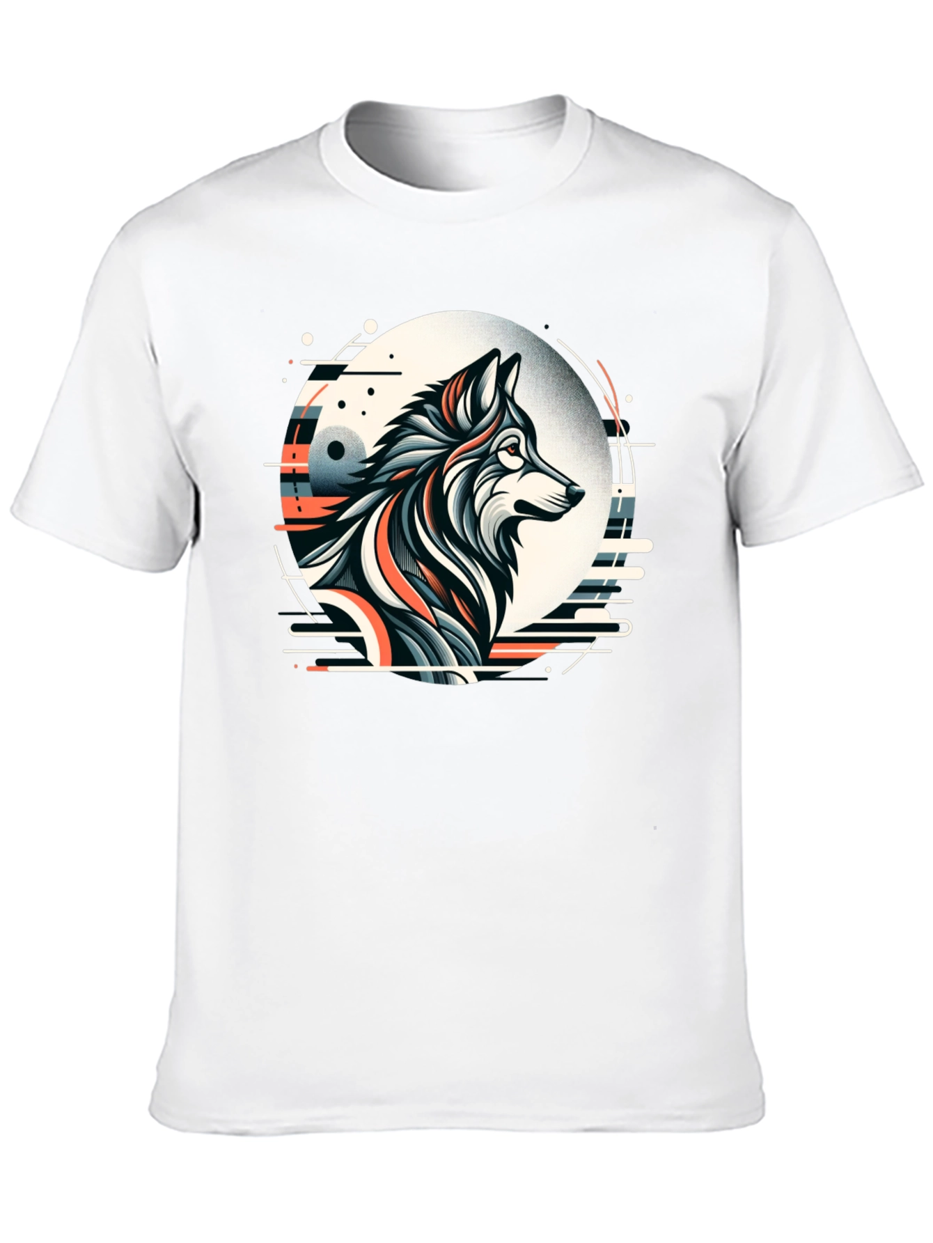 Abstract Wolf Graphic Tee - Cool Art Design T-Shirt