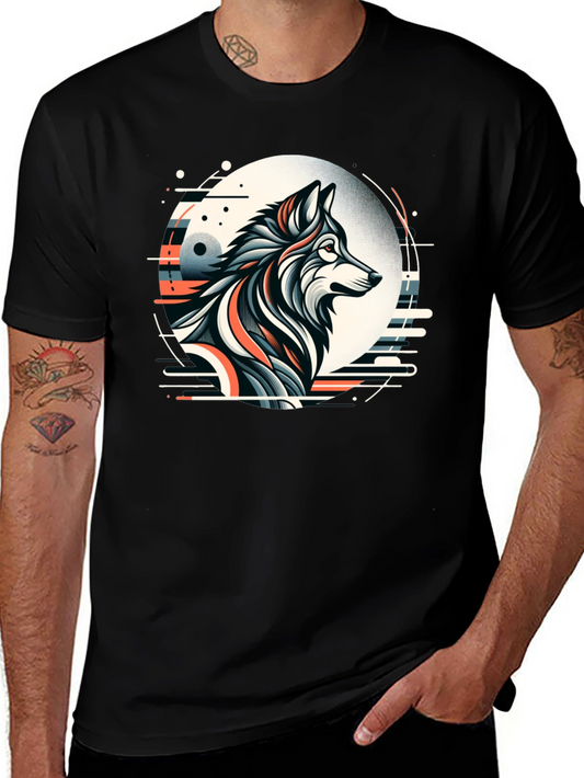 Abstract Wolf Graphic Tee - Cool Art Design T-Shirt