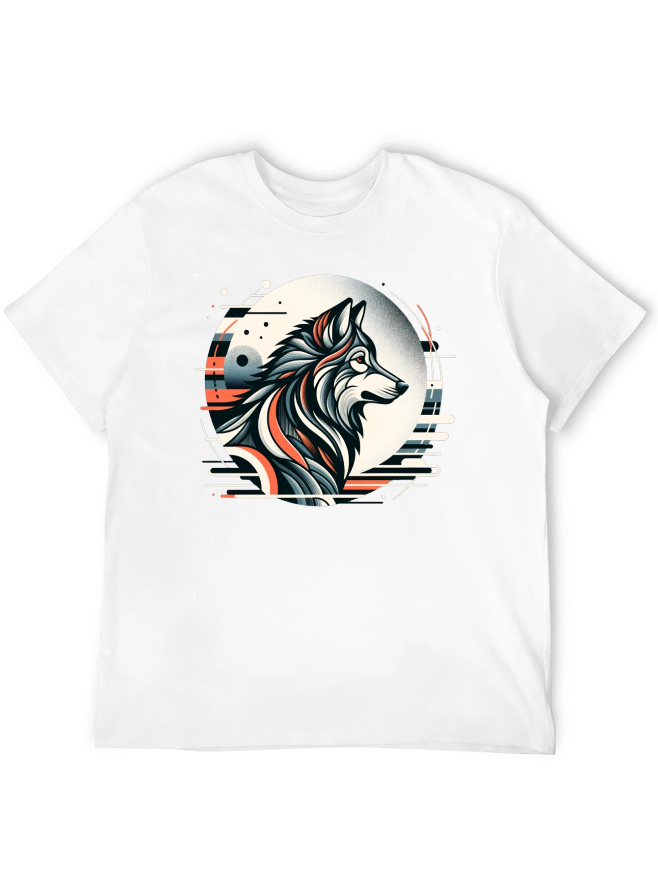 Abstract Wolf Graphic Tee - Cool Art Design T-Shirt