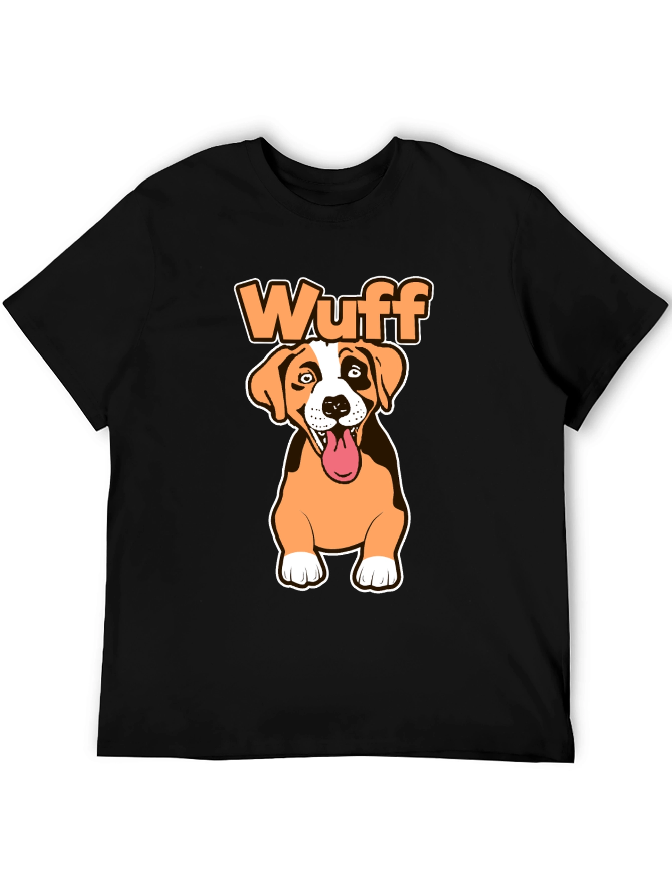 Wuff Dog Graphic Black T-Shirt