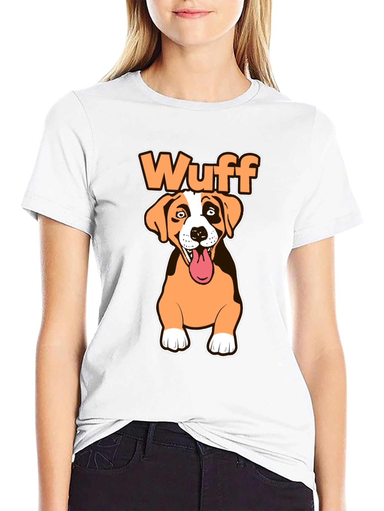 Wuff Dog Graphic Black T-Shirt