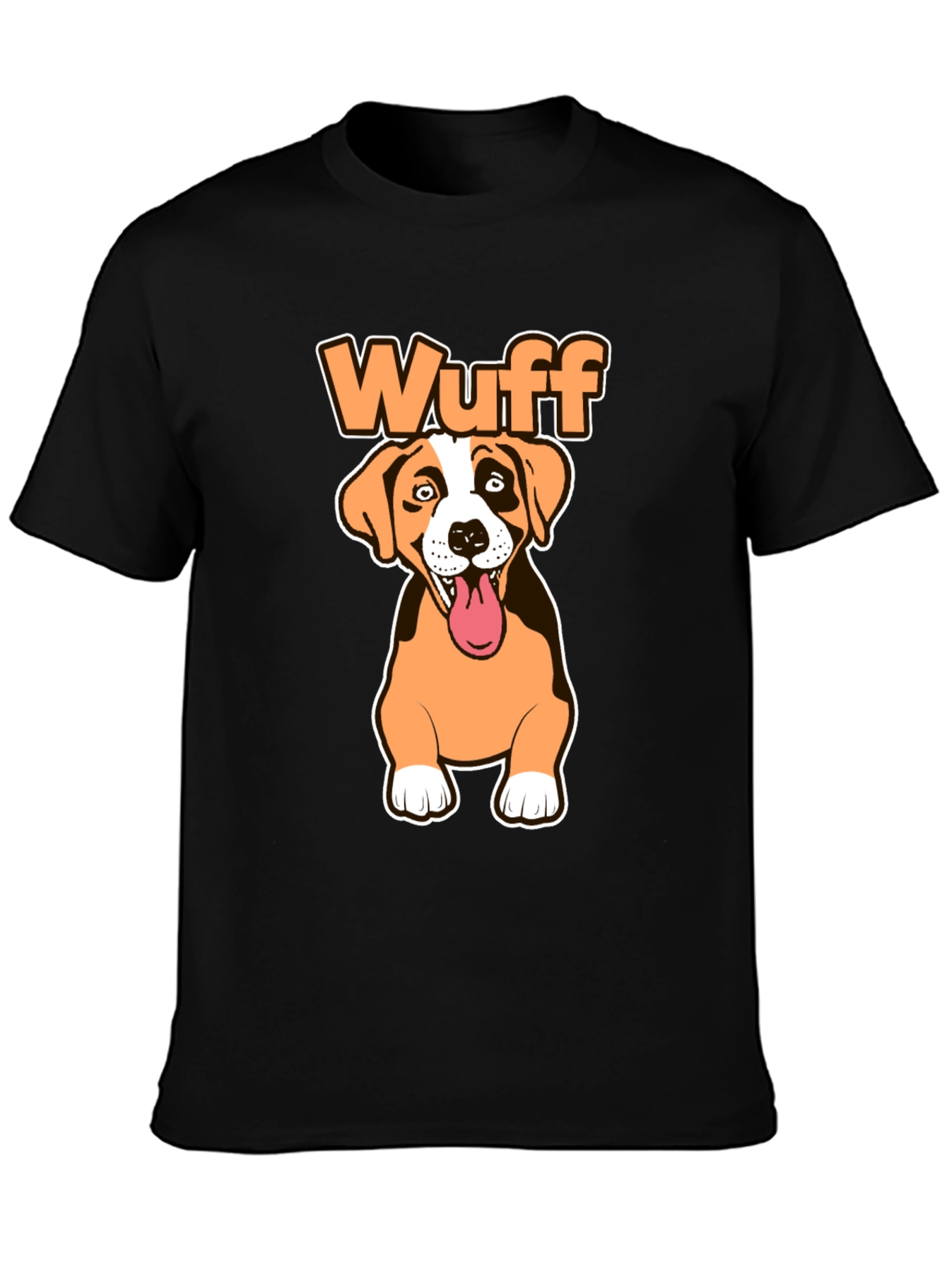 Wuff Dog Graphic Black T-Shirt