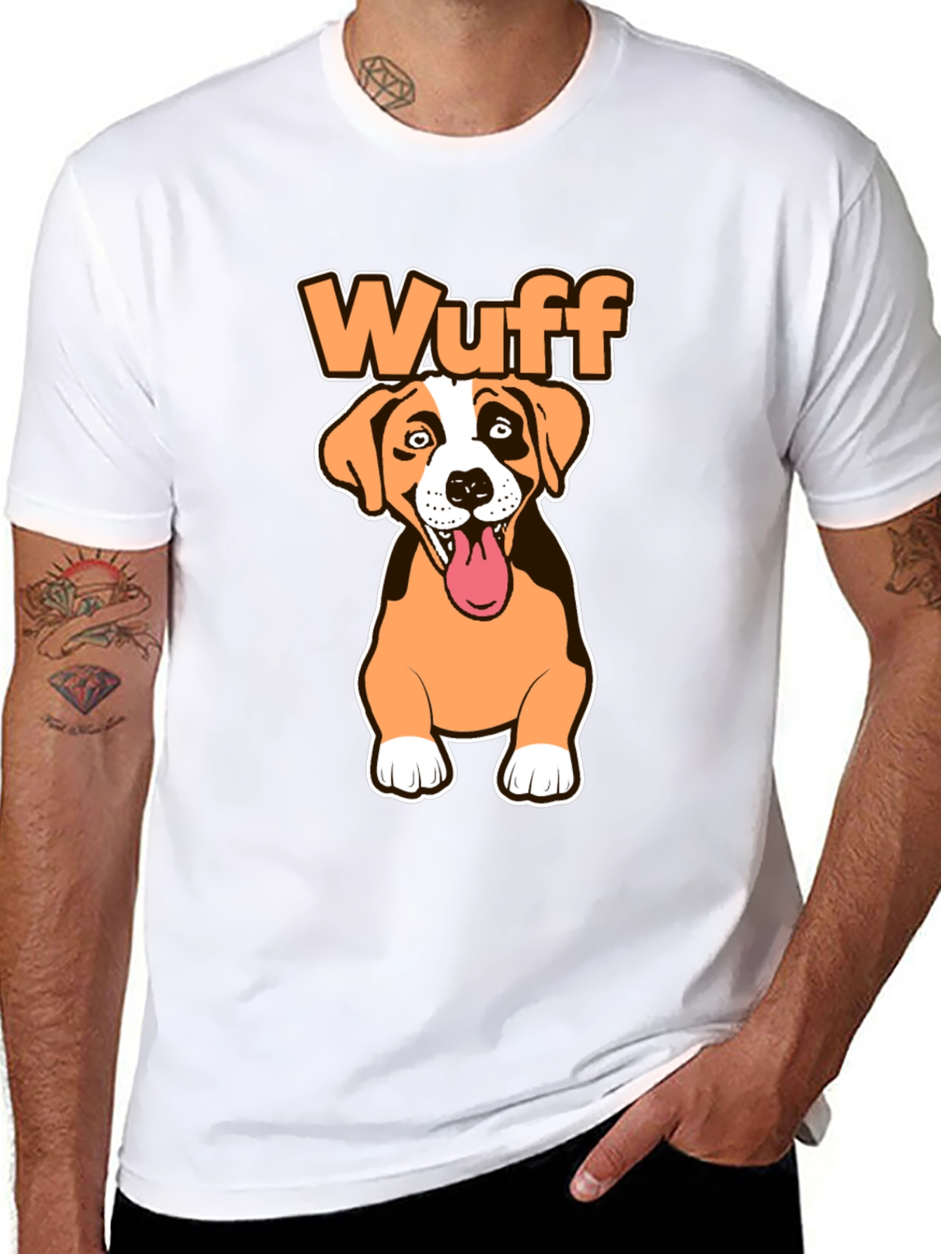 Wuff Dog Graphic Black T-Shirt