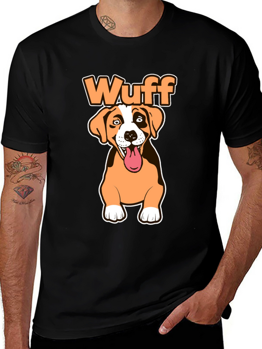 Wuff Dog Graphic Black T-Shirt