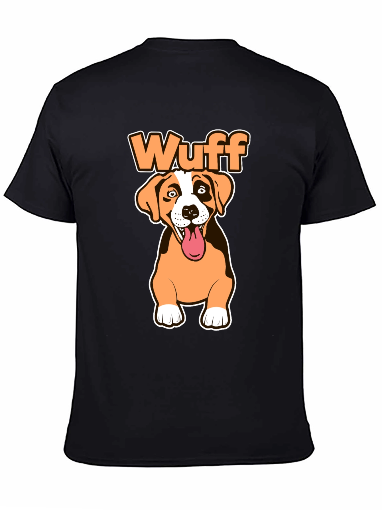 Wuff Dog Graphic Black T-Shirt