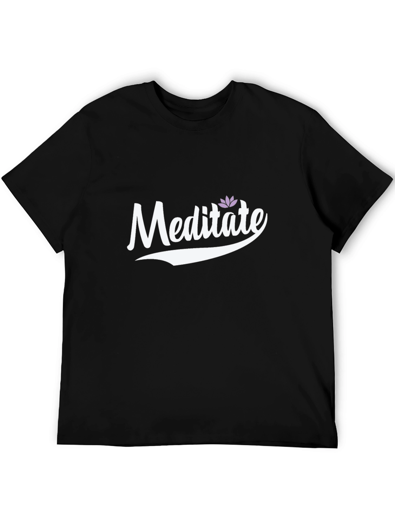 Meditate Graphic Tee - Black Casual Style