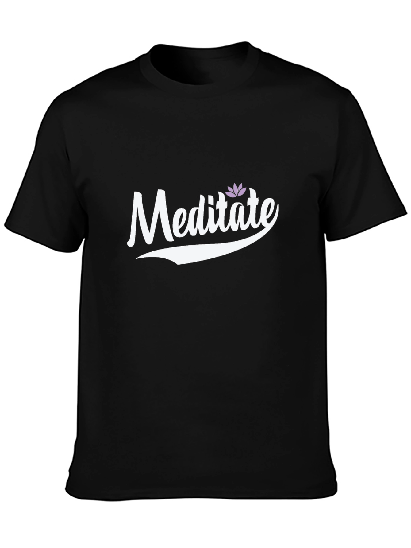 Meditate Graphic Tee - Black Casual Style