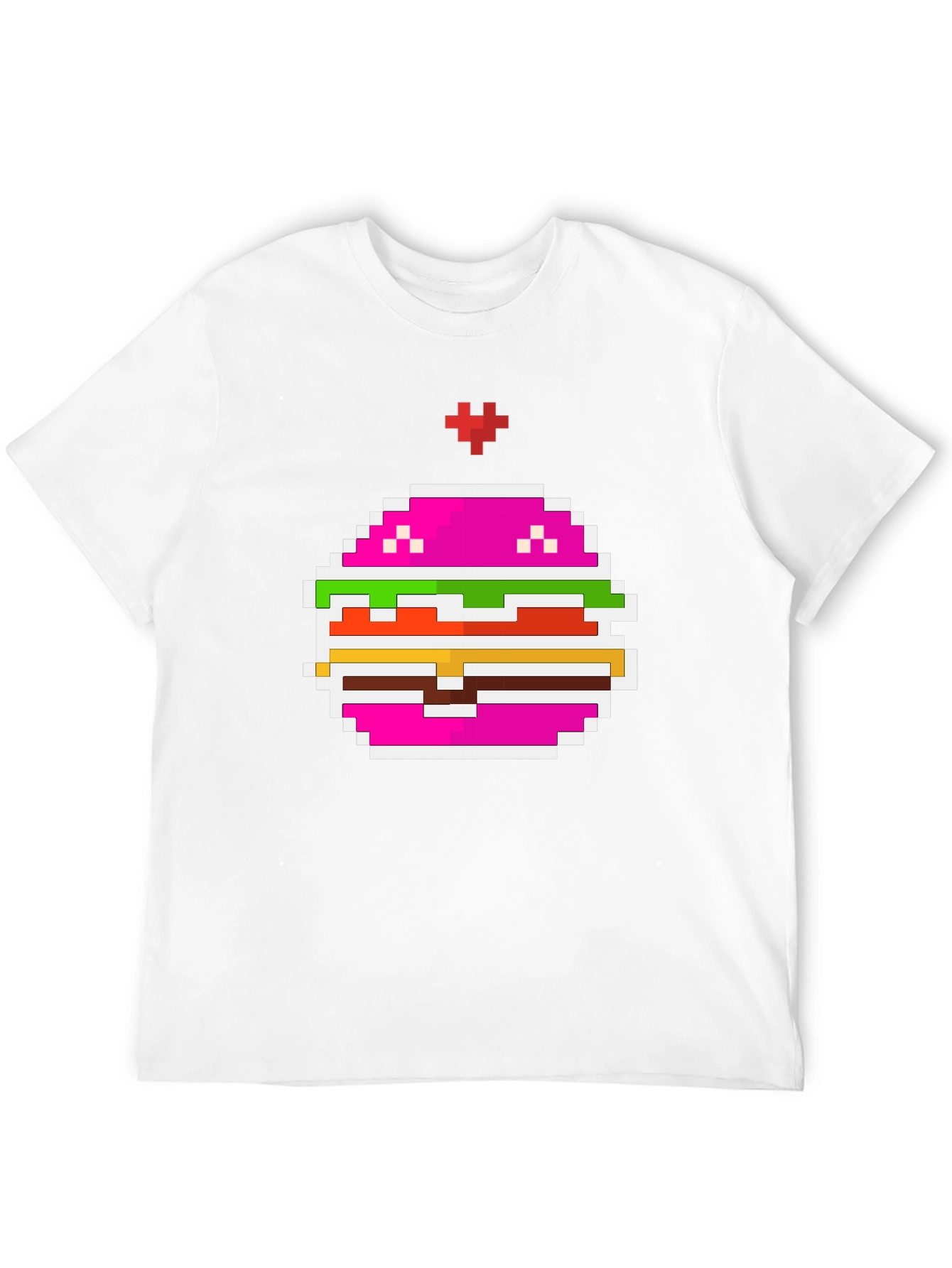 Pixel Burger Black T-Shirt - Retro Gaming Style