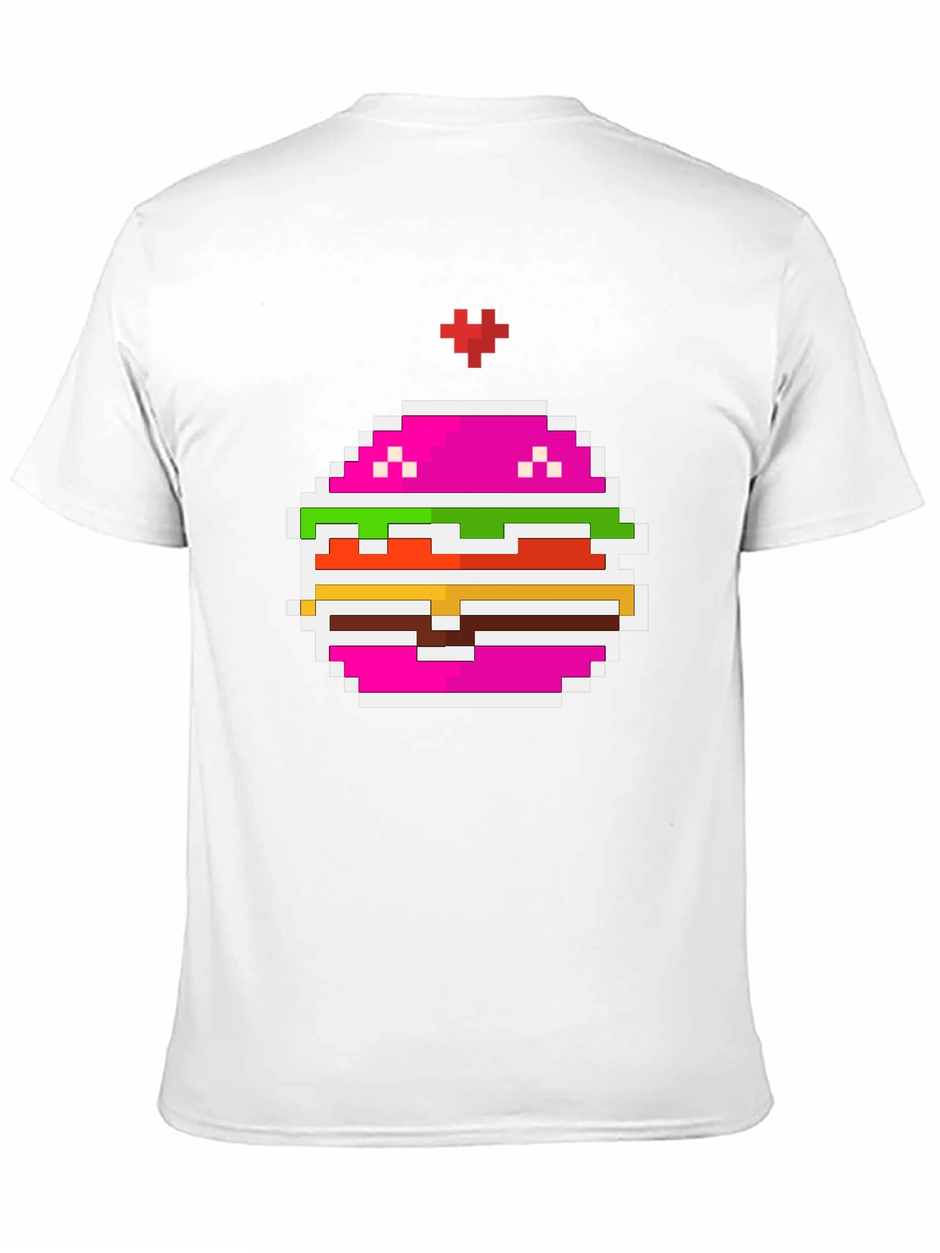 Pixel Burger Black T-Shirt - Retro Gaming Style