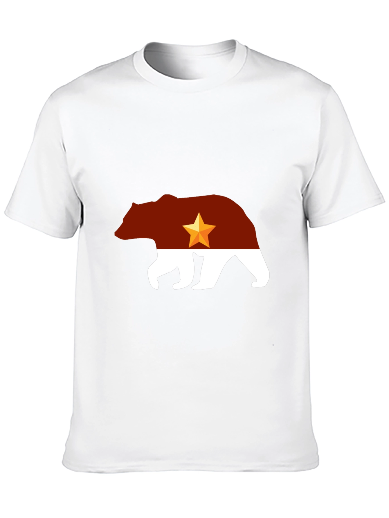 California Bear Flag Graphic Tee - Black Cotton