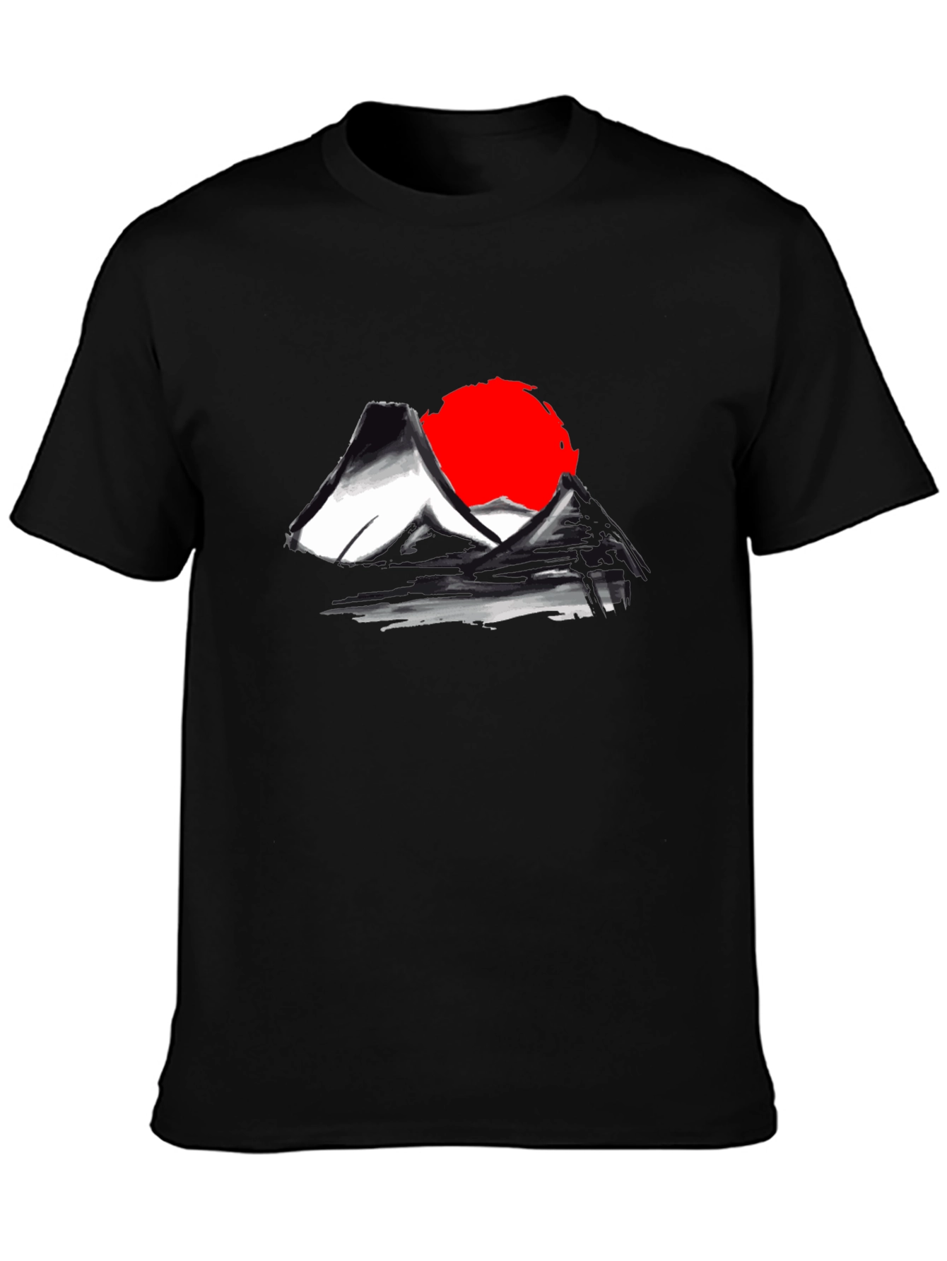 Japanese Mt. Fuji Rising Sun Graphic T-Shirt
