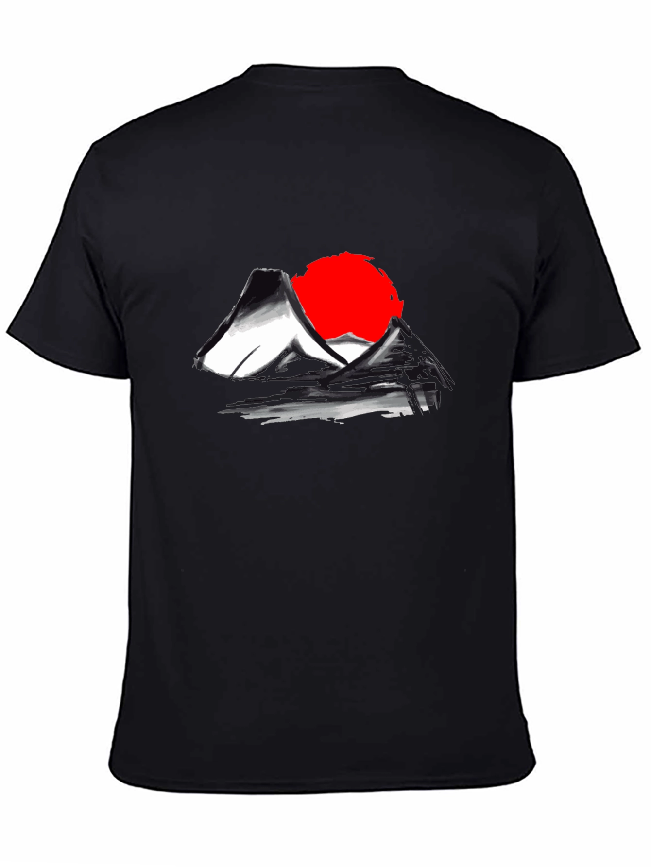Japanese Mt. Fuji Rising Sun Graphic T-Shirt